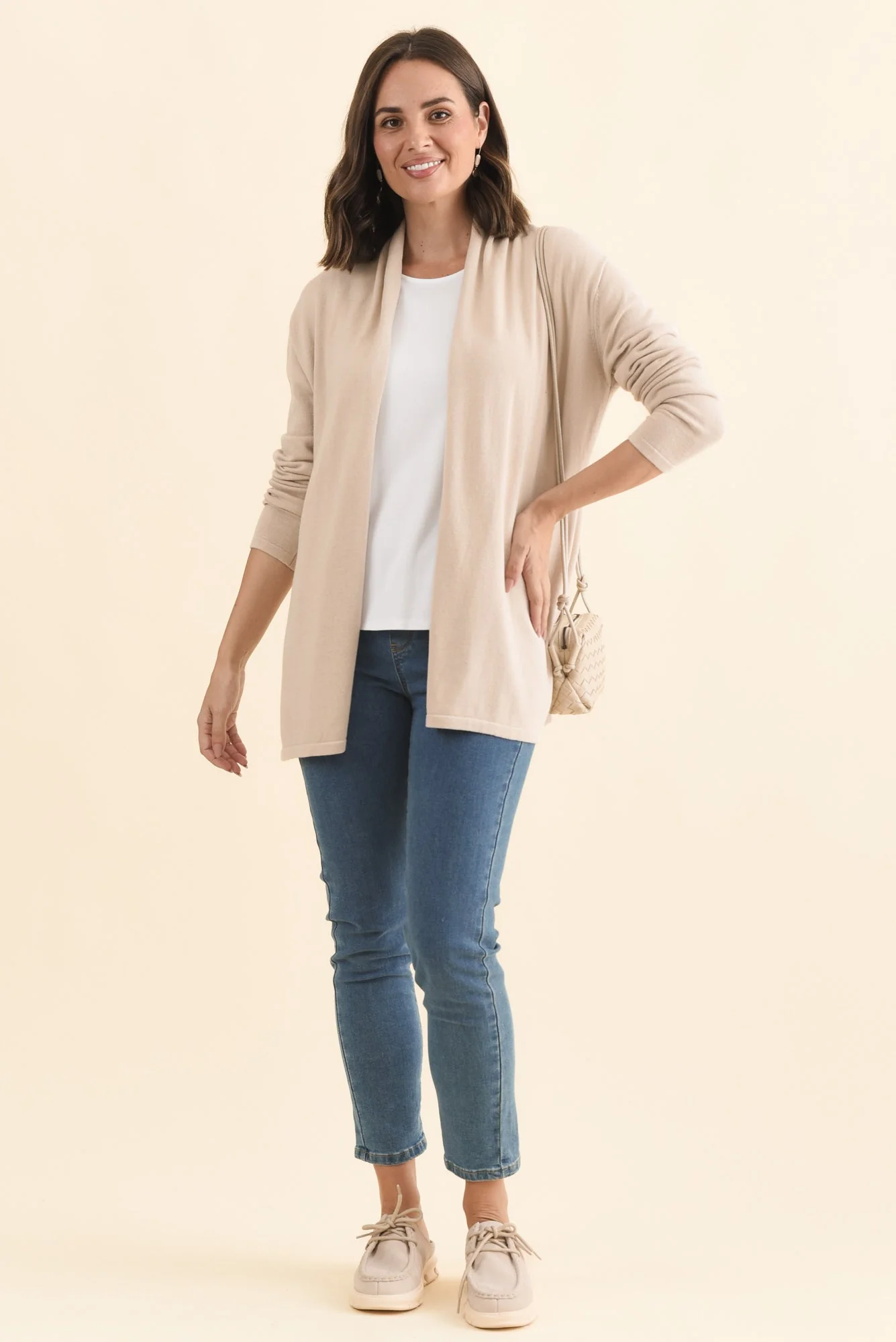 Primrose Natural Cotton Drape Cardigan - Image 3