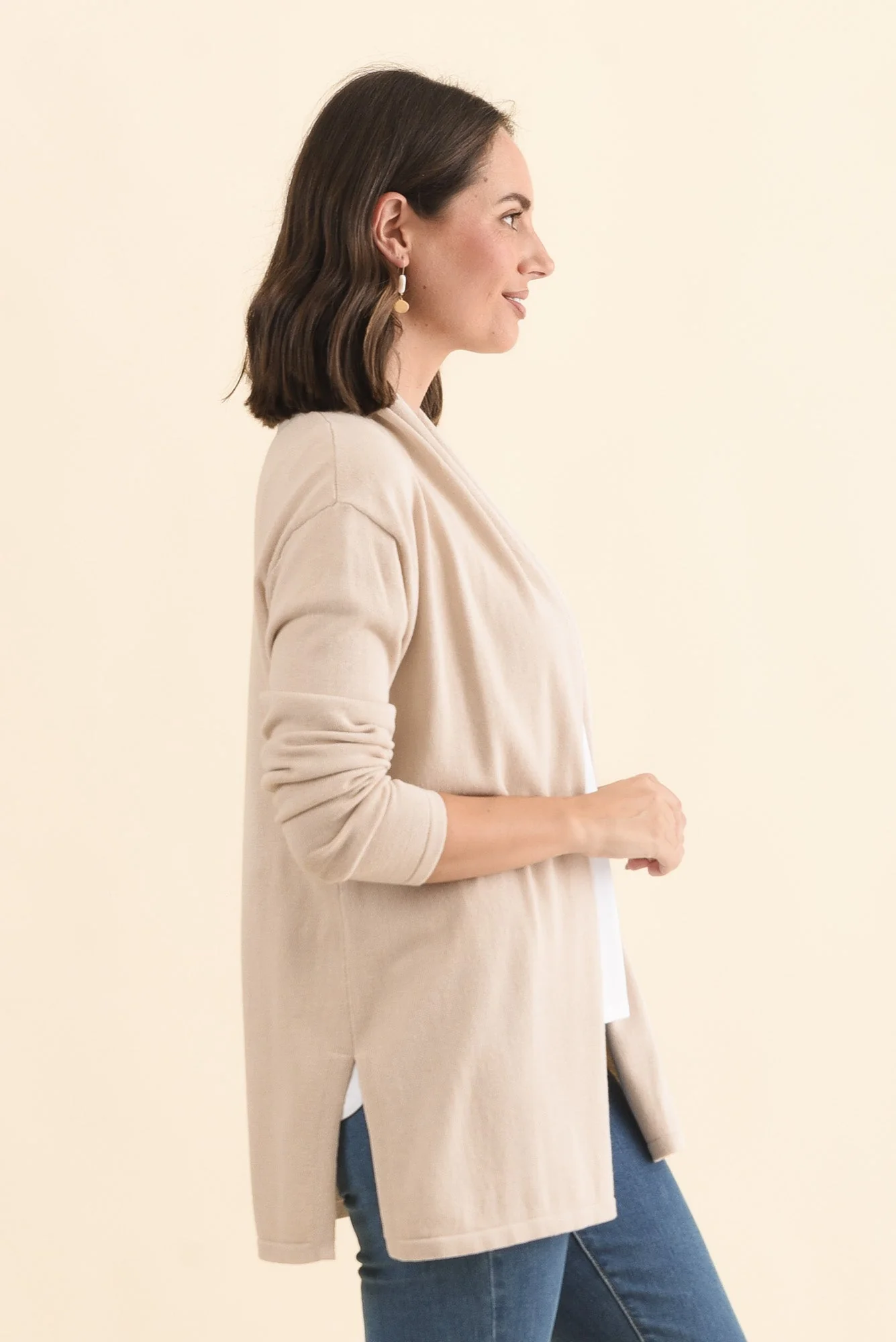 Primrose Natural Cotton Drape Cardigan - Image 4