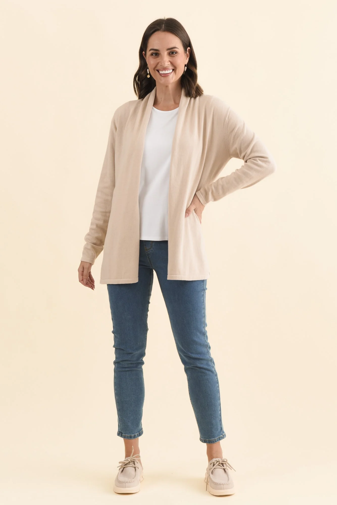 Primrose Natural Cotton Drape Cardigan - Image 7