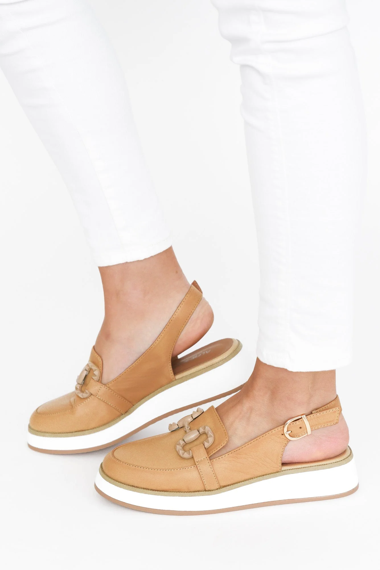 Quantum Camel Leather Slingback Loafer - Image 5