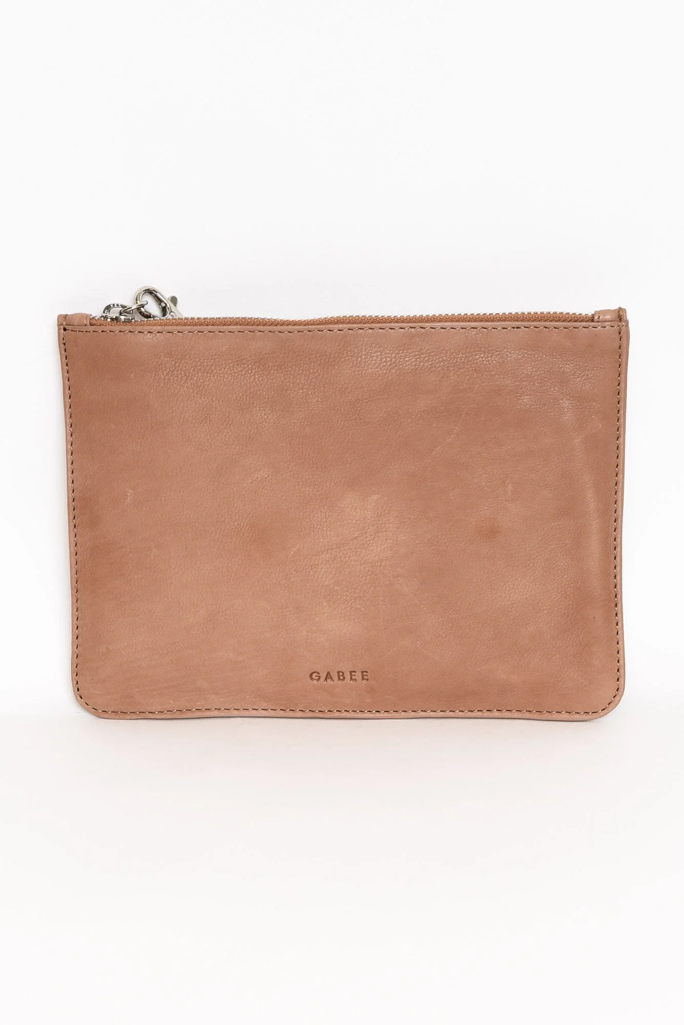 Queens Taupe Leather Clutch - Image 4