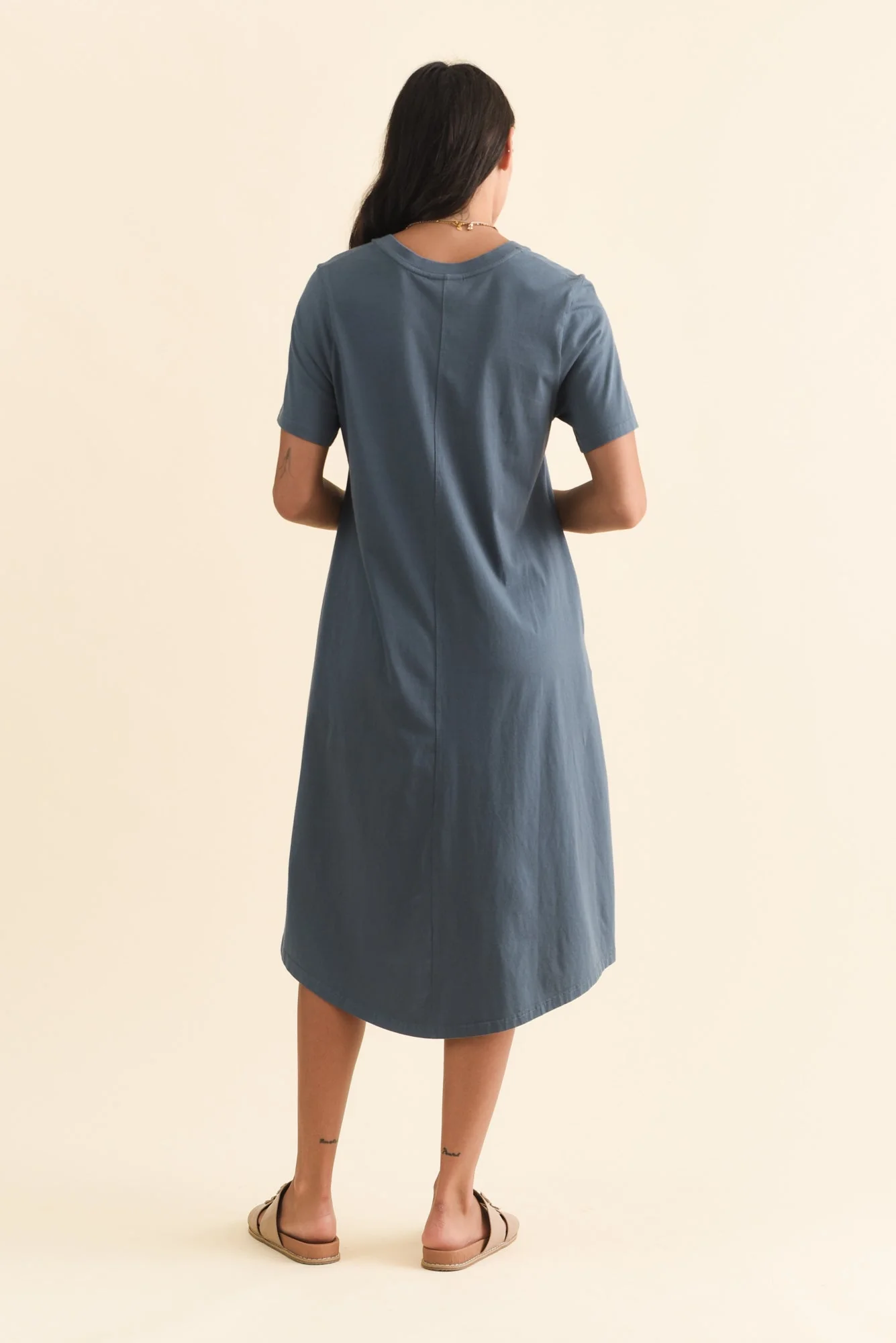 Quentin Steel Cotton Tee Dress - Image 5