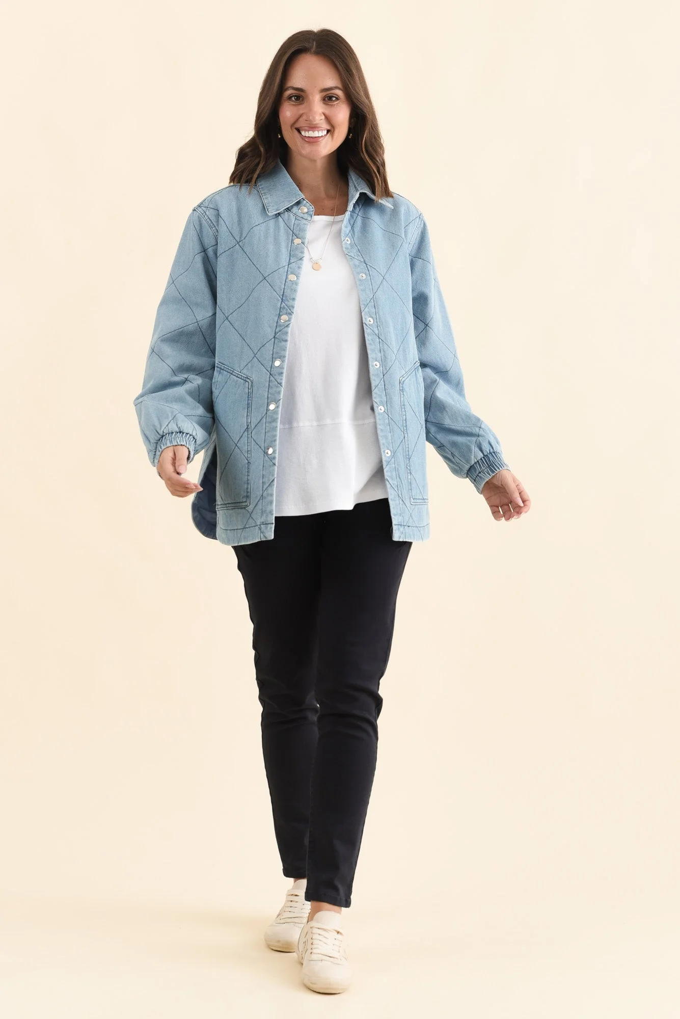 Quest Blue Quilted Jacket - Image 2