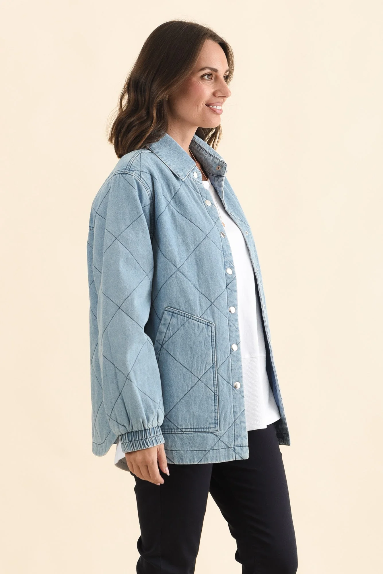 Quest Blue Quilted Jacket - Image 3