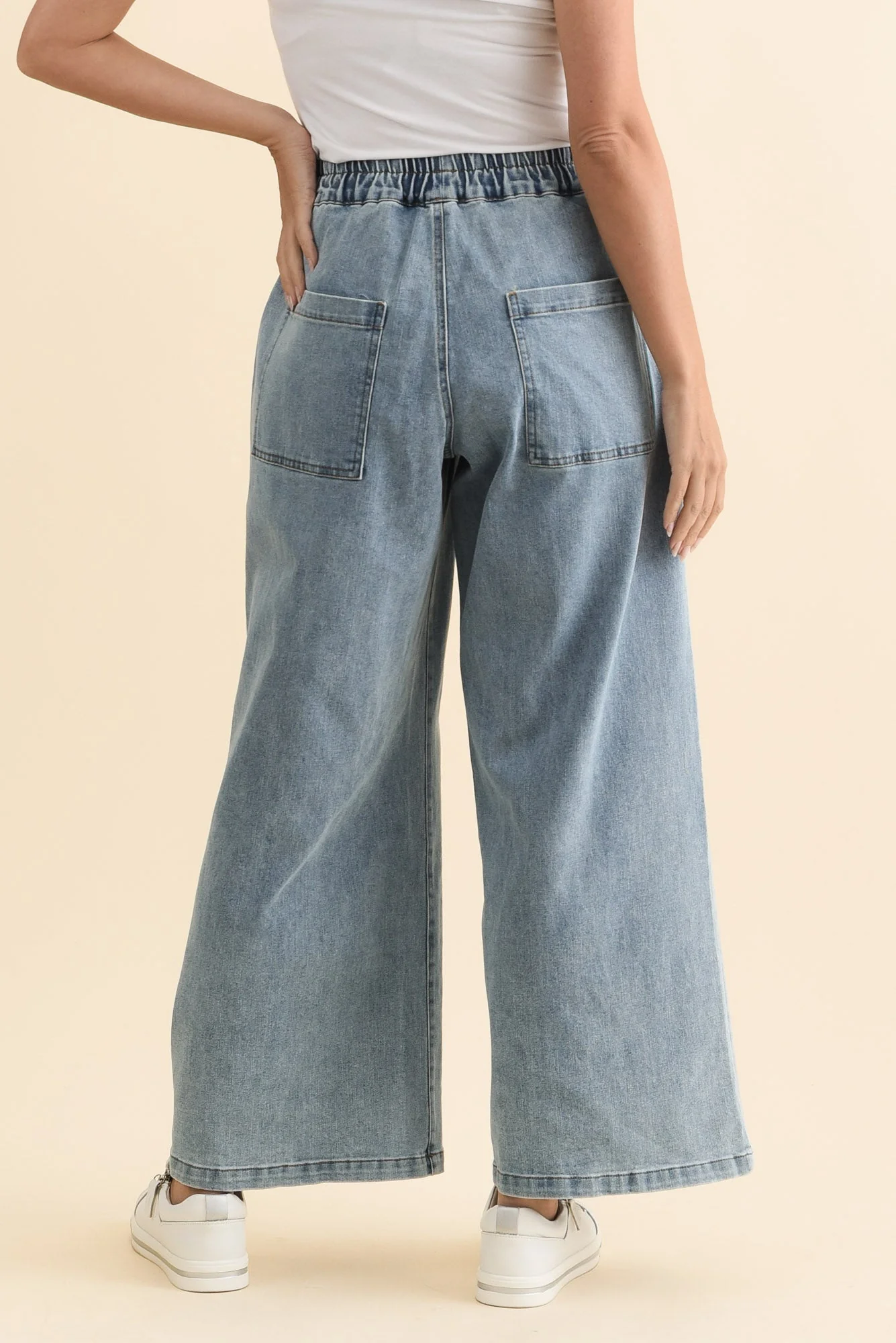 Quinn Light Blue Cotton Jogger Pants - Image 4