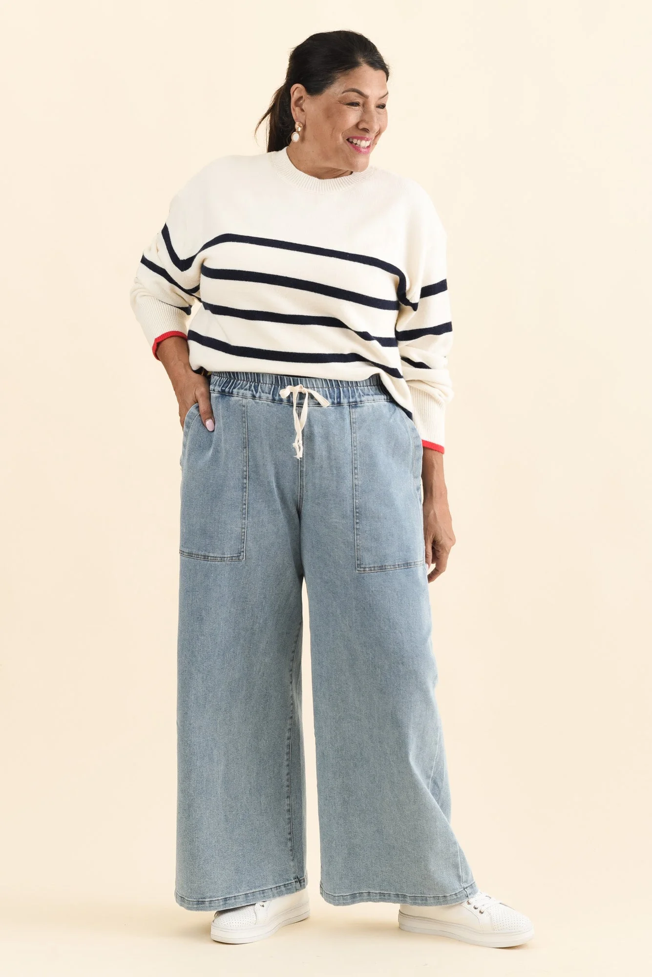 Quinn Light Blue Cotton Jogger Pants - Image 8