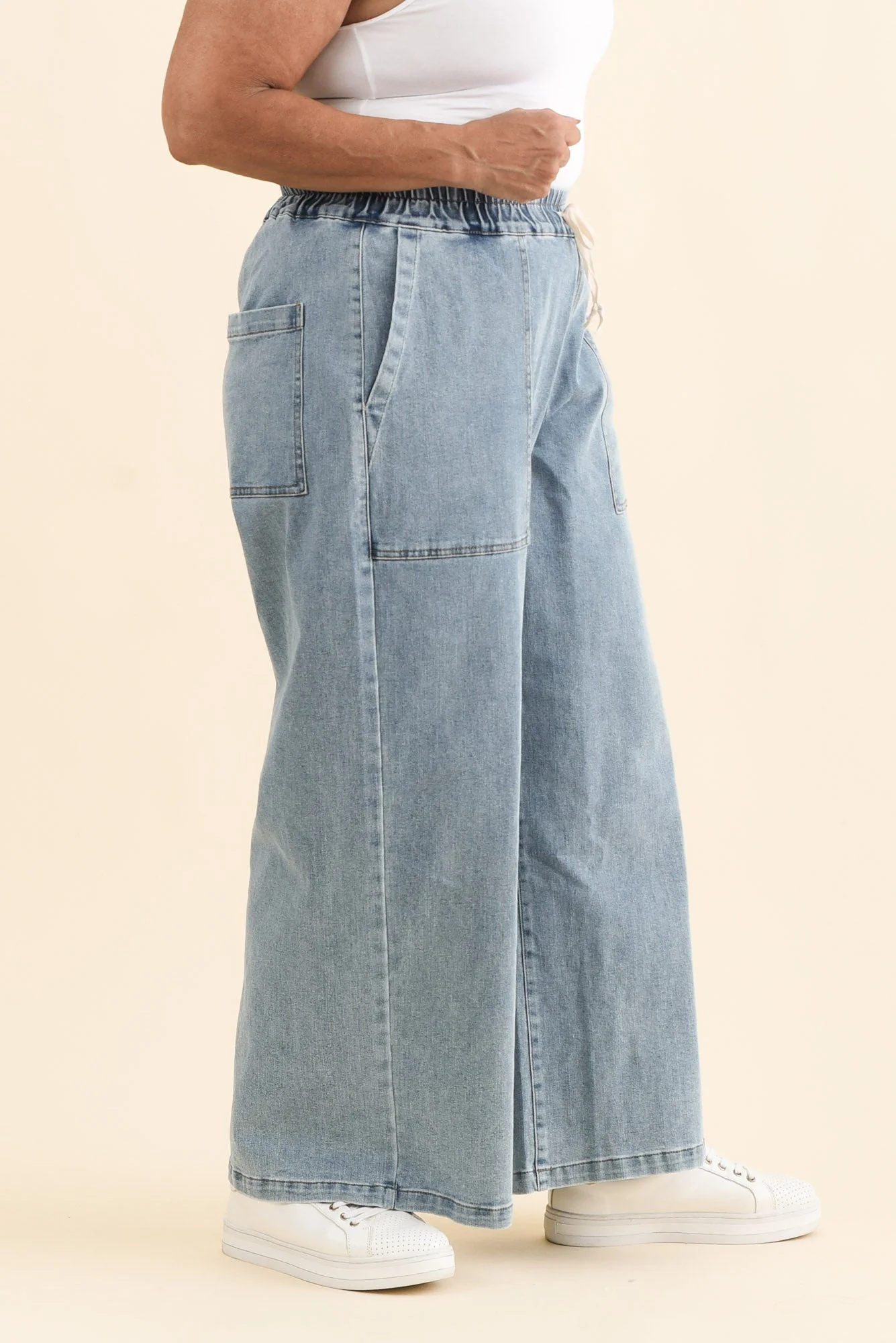 Quinn Light Blue Cotton Jogger Pants - Image 9
