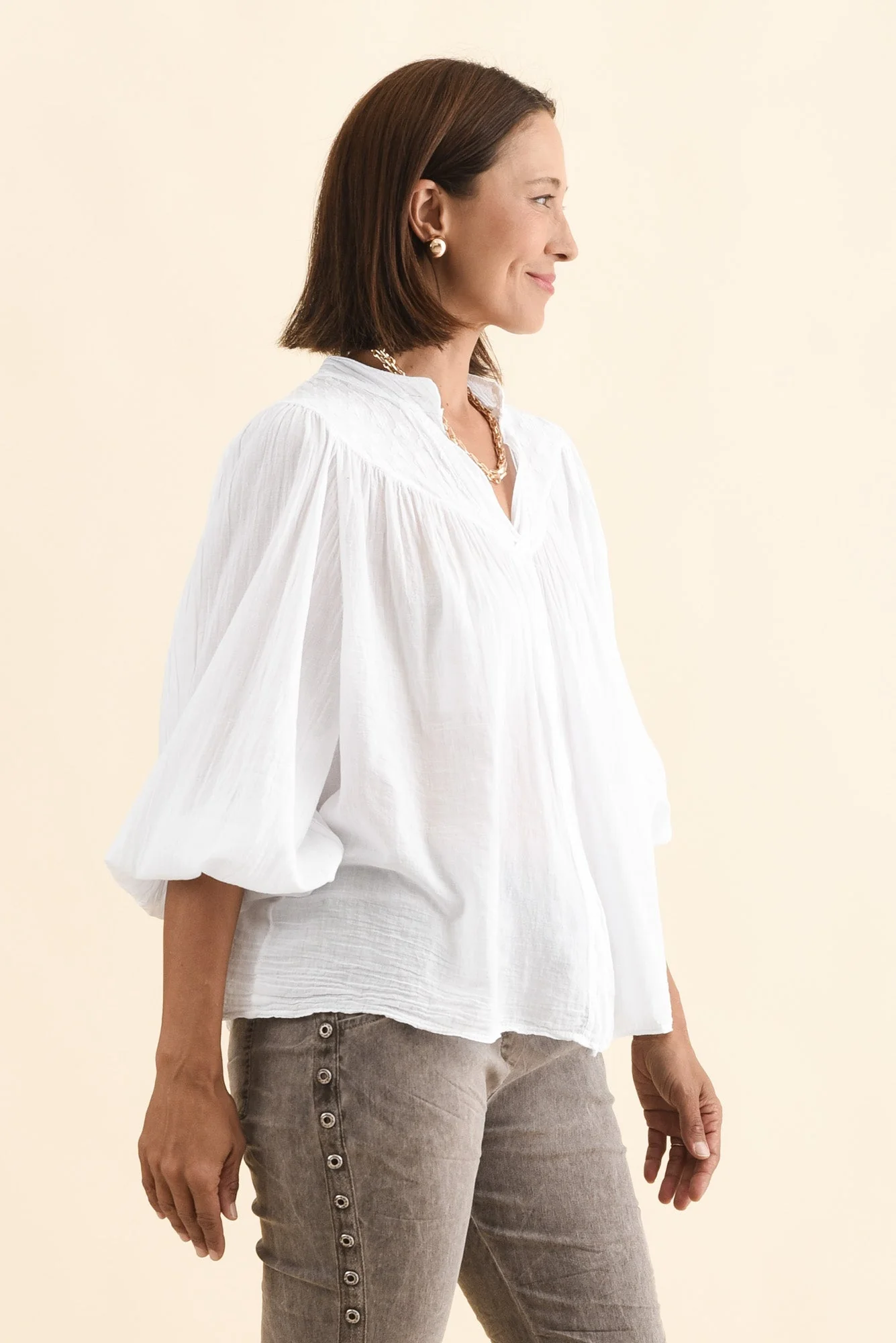 Randy White Cotton Blouse - Image 3