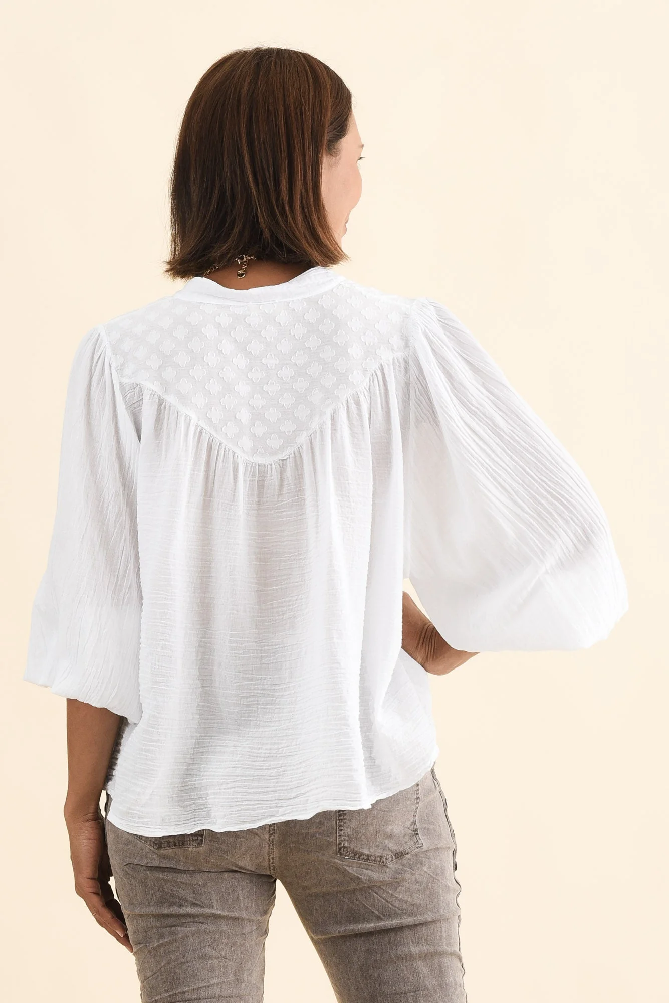 Randy White Cotton Blouse - Image 4