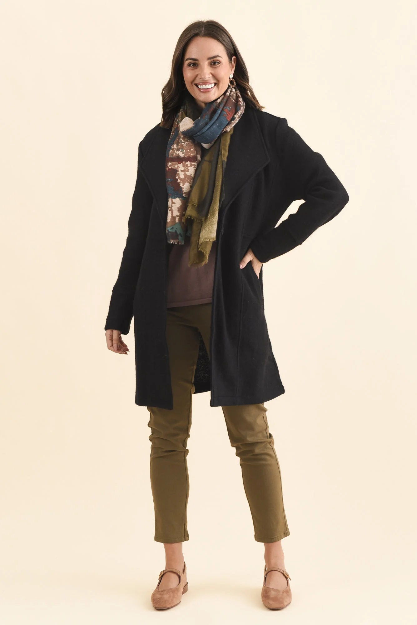 Raquel Black Wool Coat - Image 2