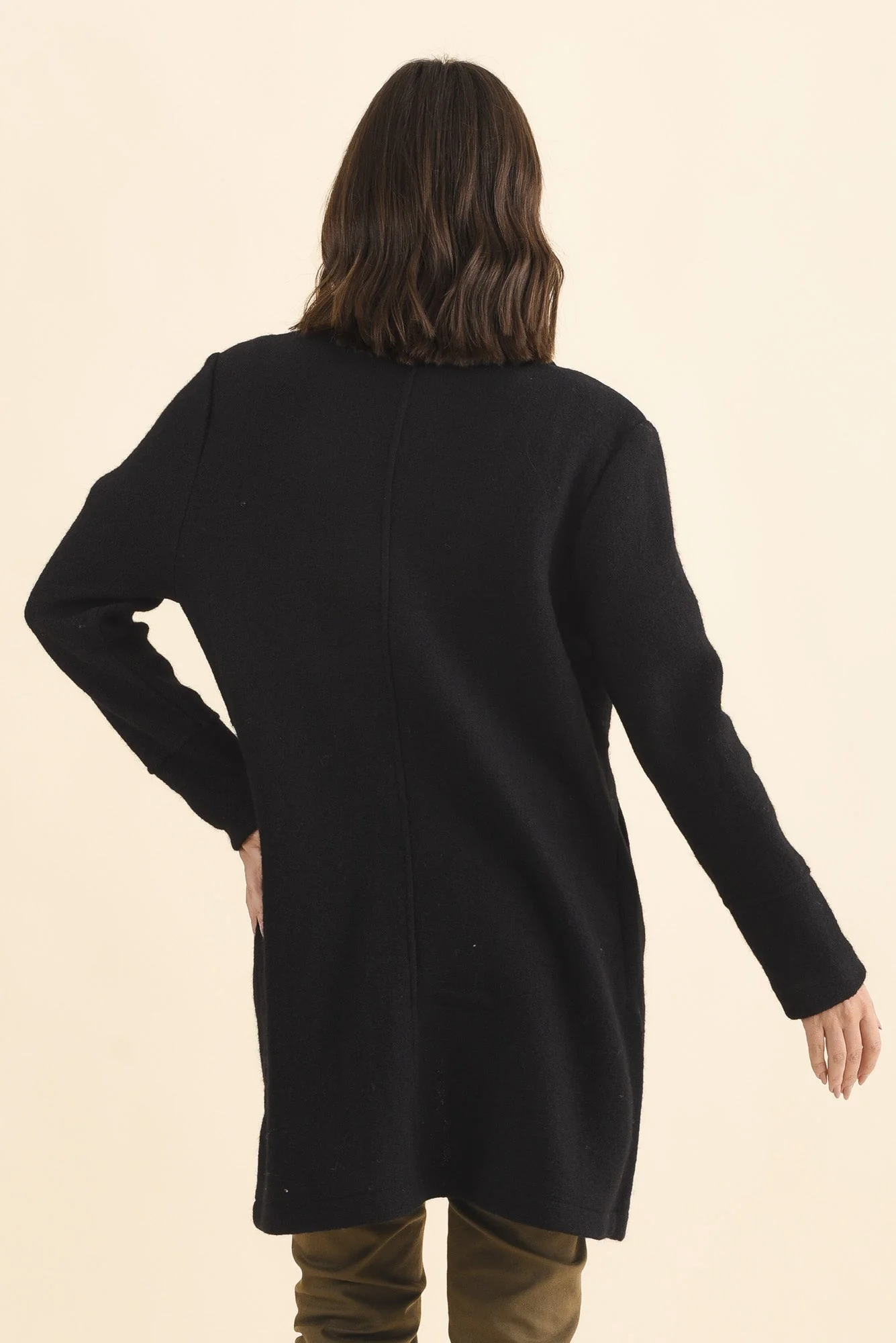 Raquel Black Wool Coat - Image 4