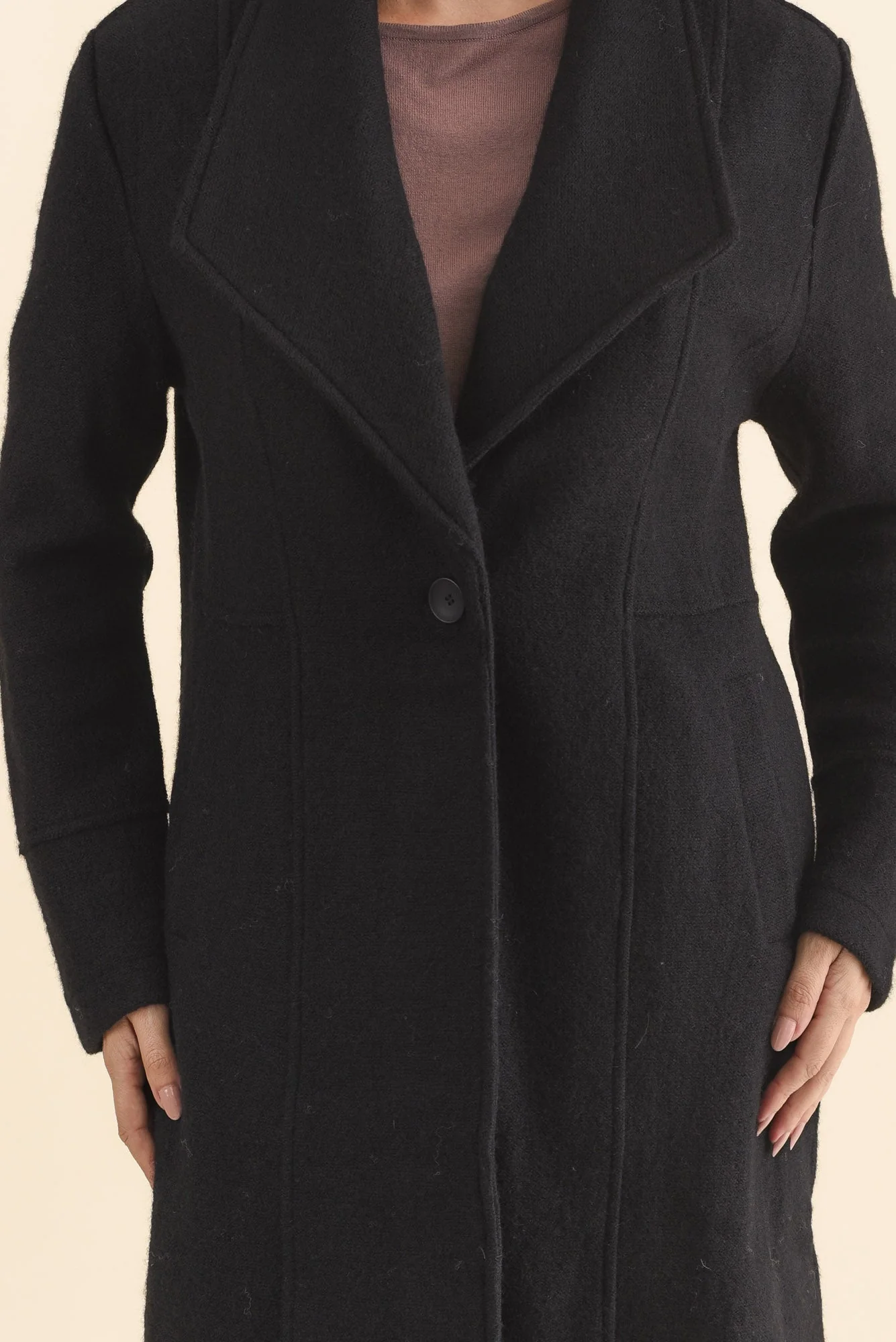 Raquel Black Wool Coat - Image 5