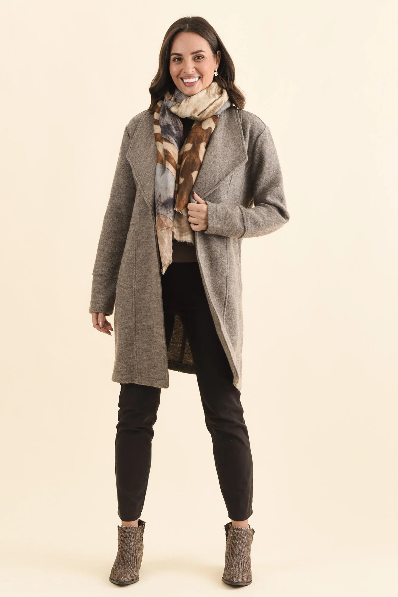 Raquel Taupe Wool Coat - Image 2