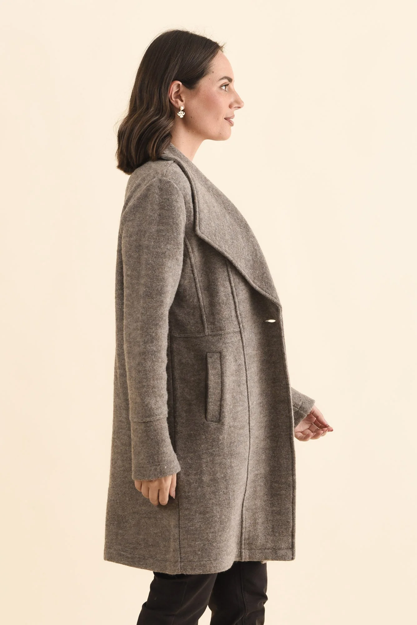 Raquel Taupe Wool Coat - Image 3