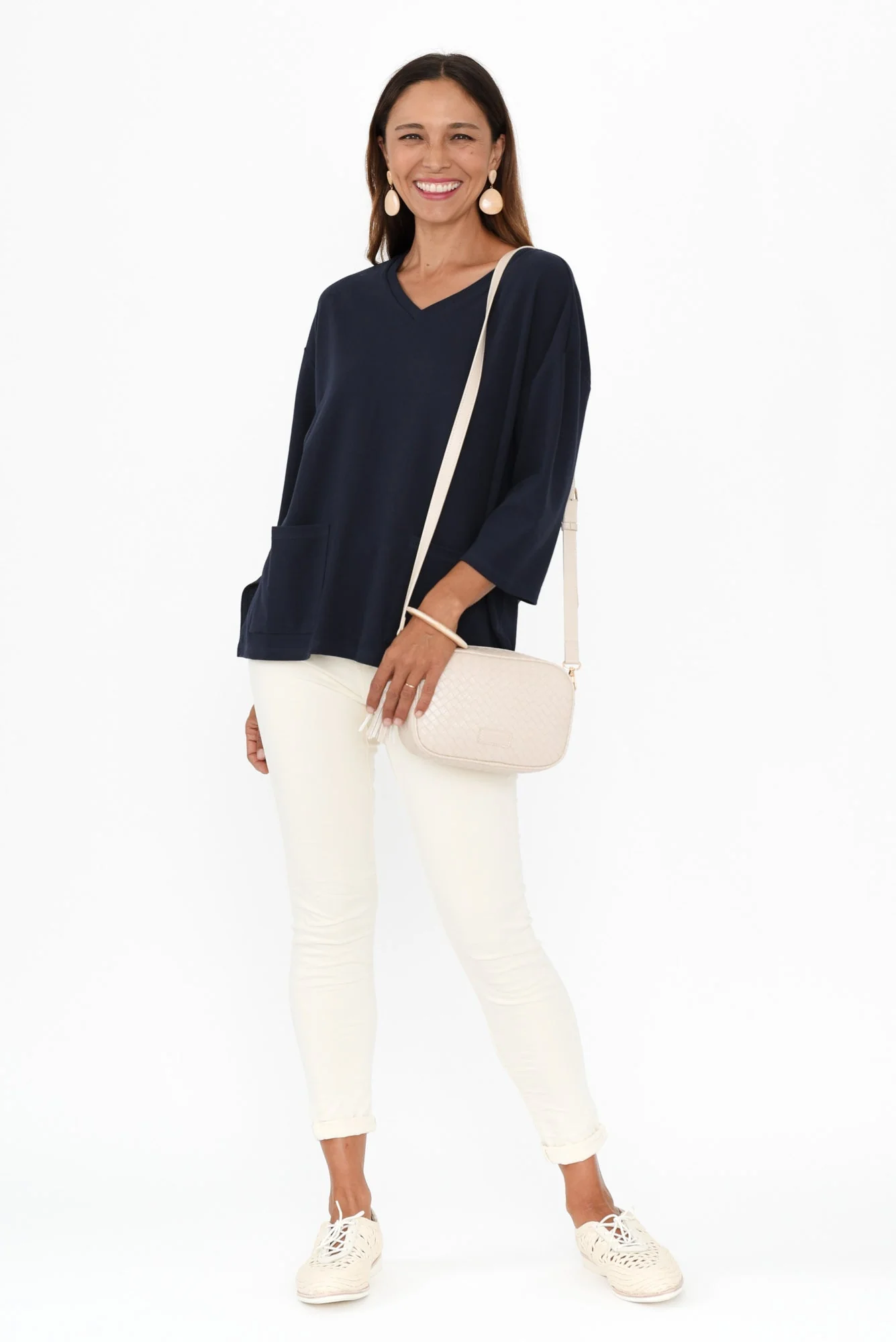 Raven Navy Cotton Pocket Tee - Image 2