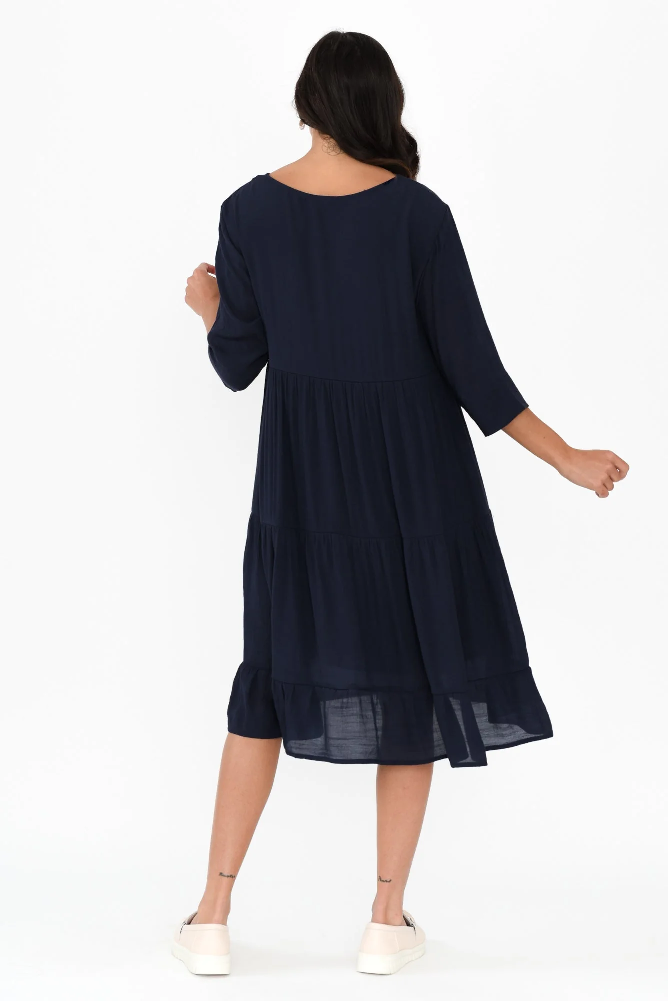 Ravina Navy Tier Dress - Image 4