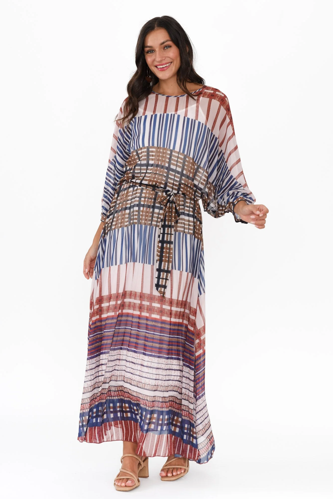 Rays Blue Check Tie Dress - Image 6