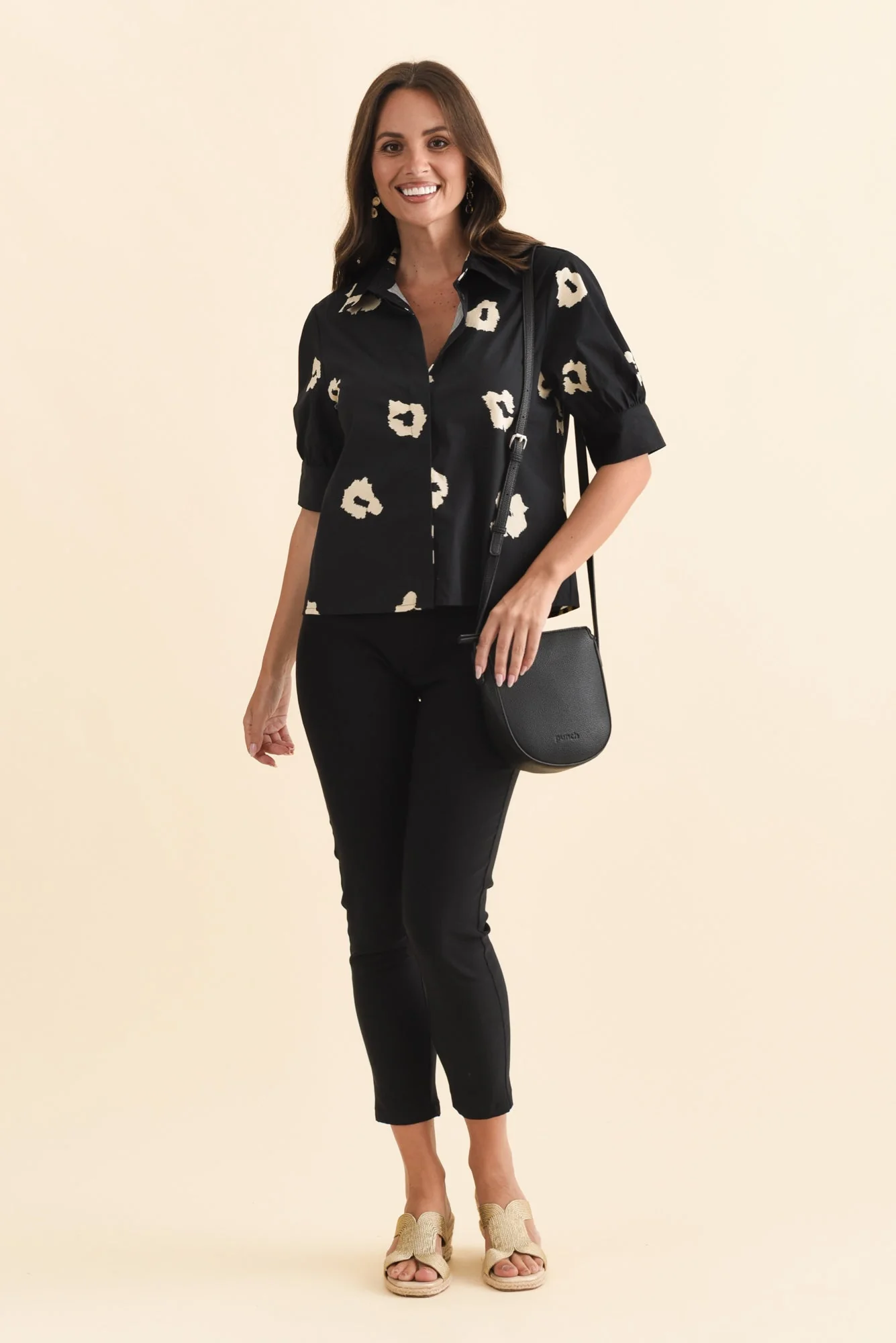 Reagan Black Leopard Cotton Shirt - Image 2