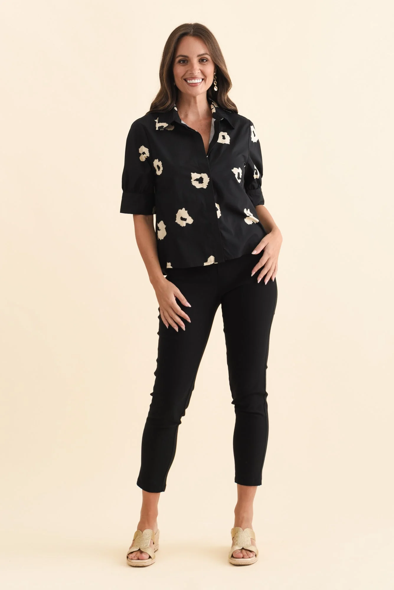 Reagan Black Leopard Cotton Shirt - Image 6