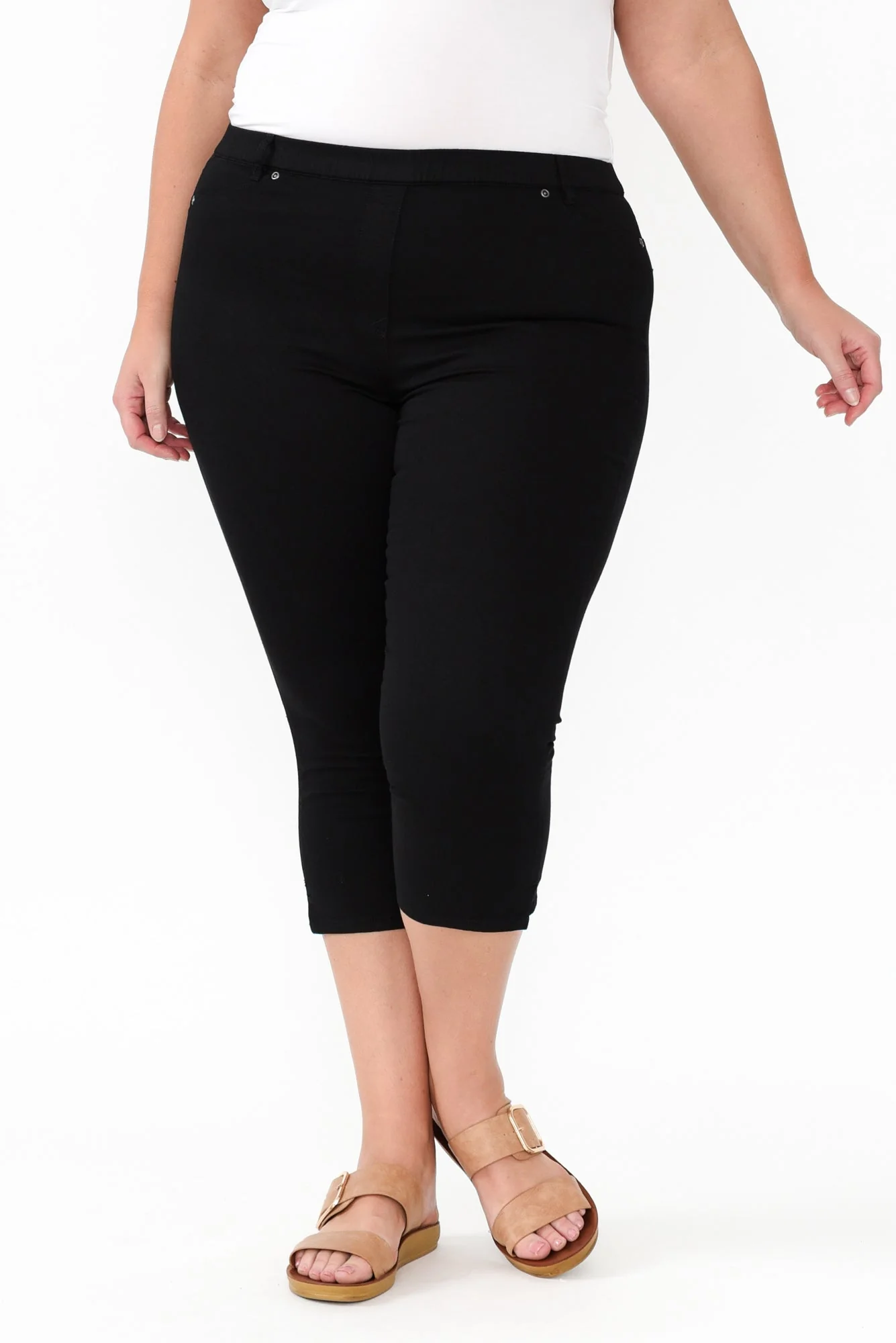 Reed Black Stretch Cotton Capri Pants - Image 7