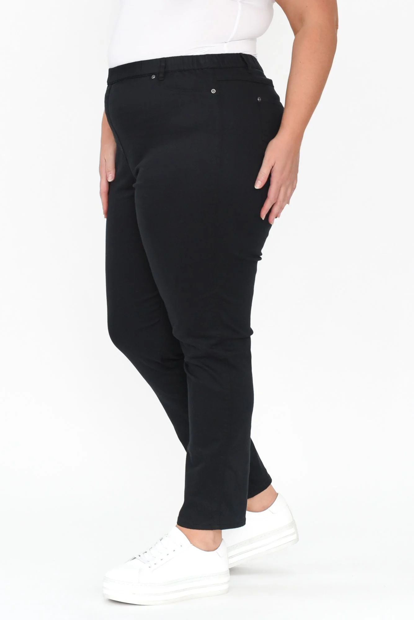 Reed Black Stretch Cotton Pants - Image 11
