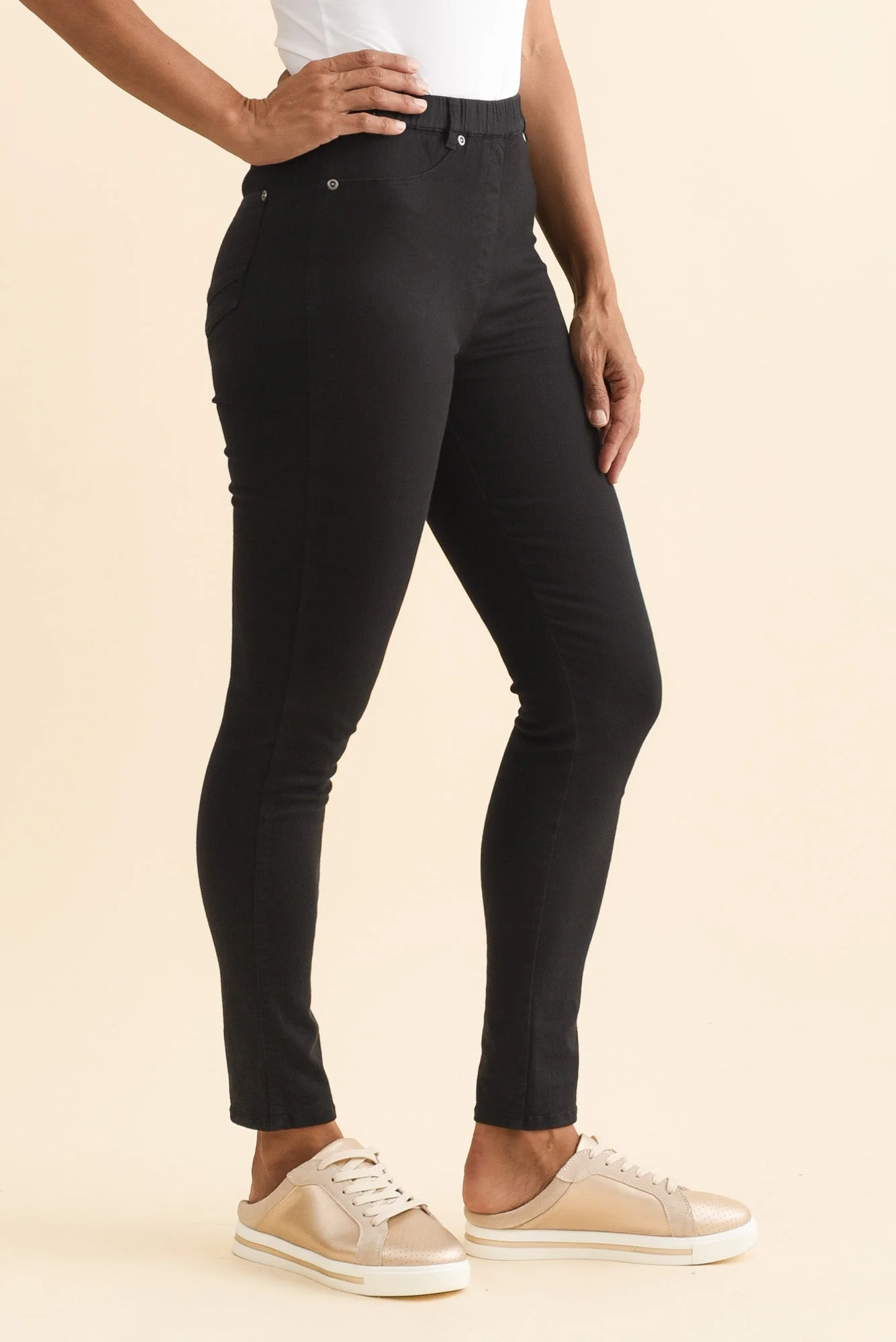 Reed Black Stretch Cotton Pants - Image 5