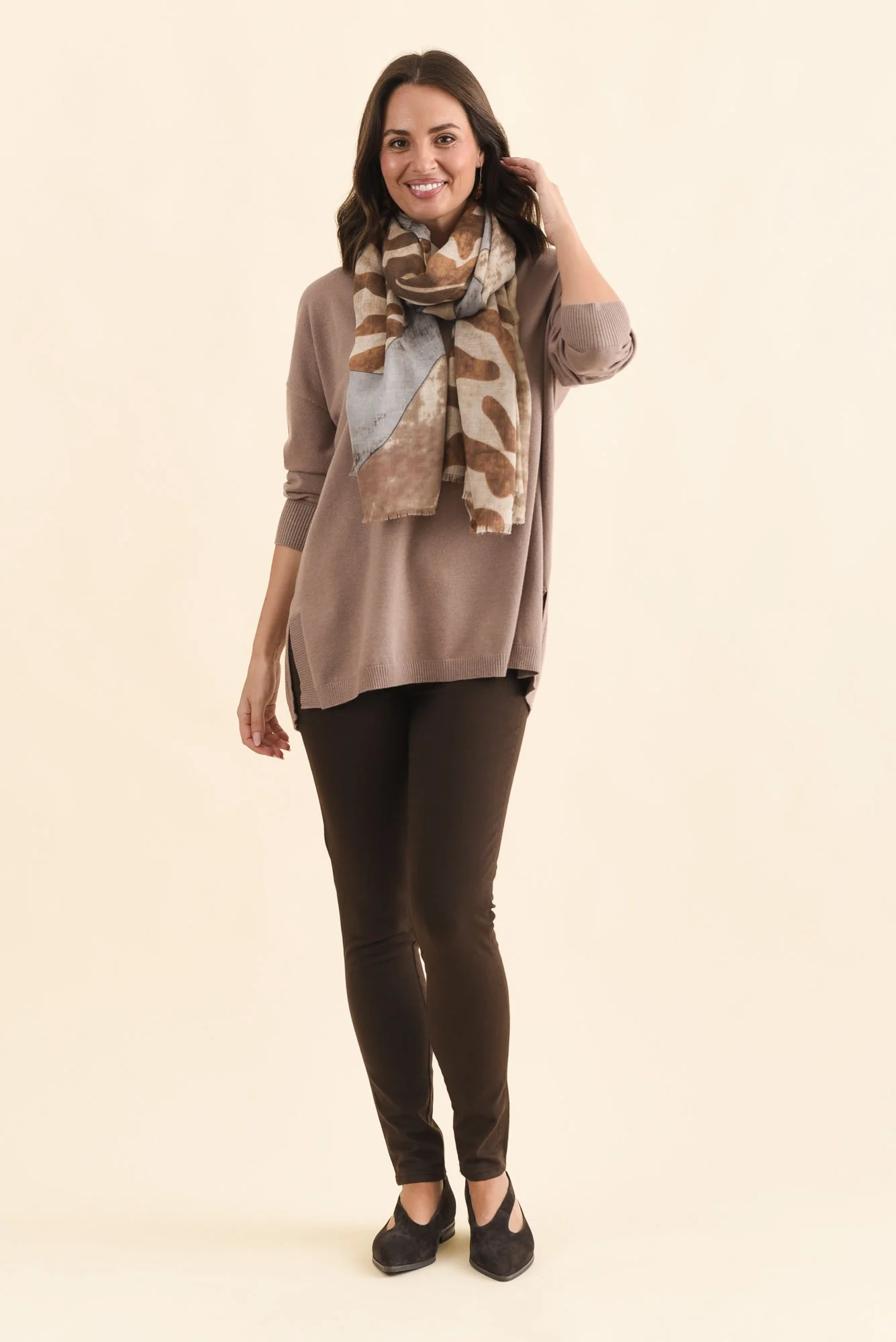 Reed Chocolate Stretch Cotton Pants - Image 2