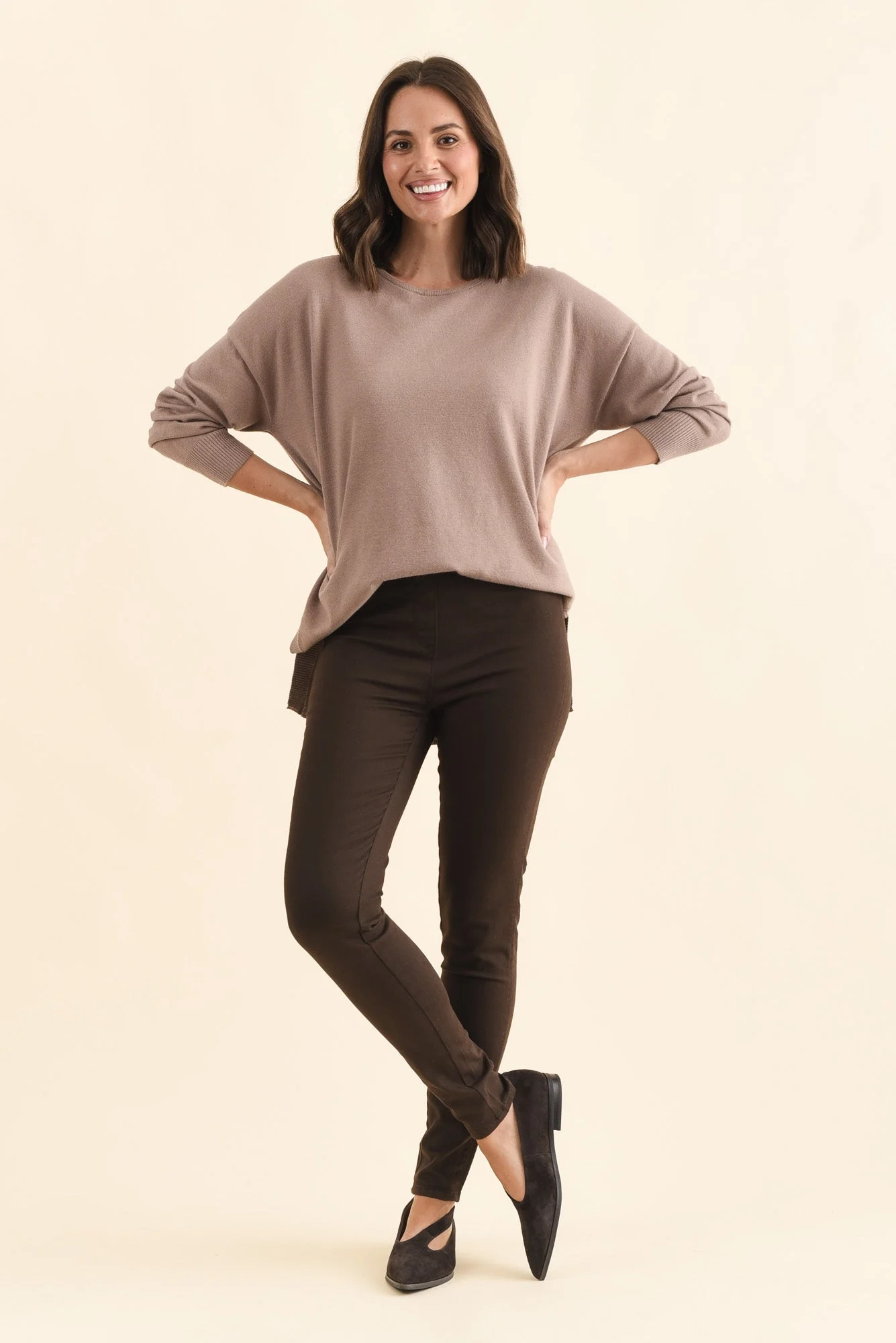 Reed Chocolate Stretch Cotton Pants - Image 6