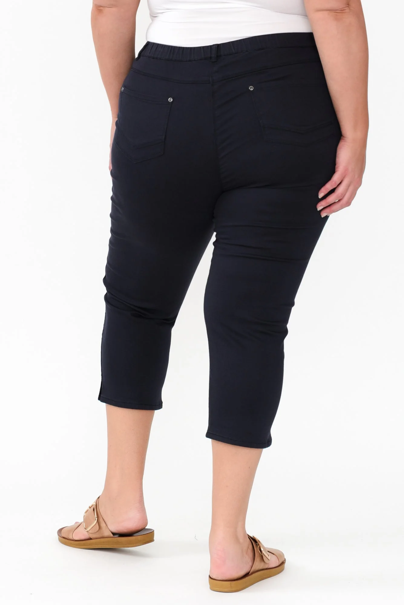 Reed Navy Stretch Cotton Capri Pants - Image 11