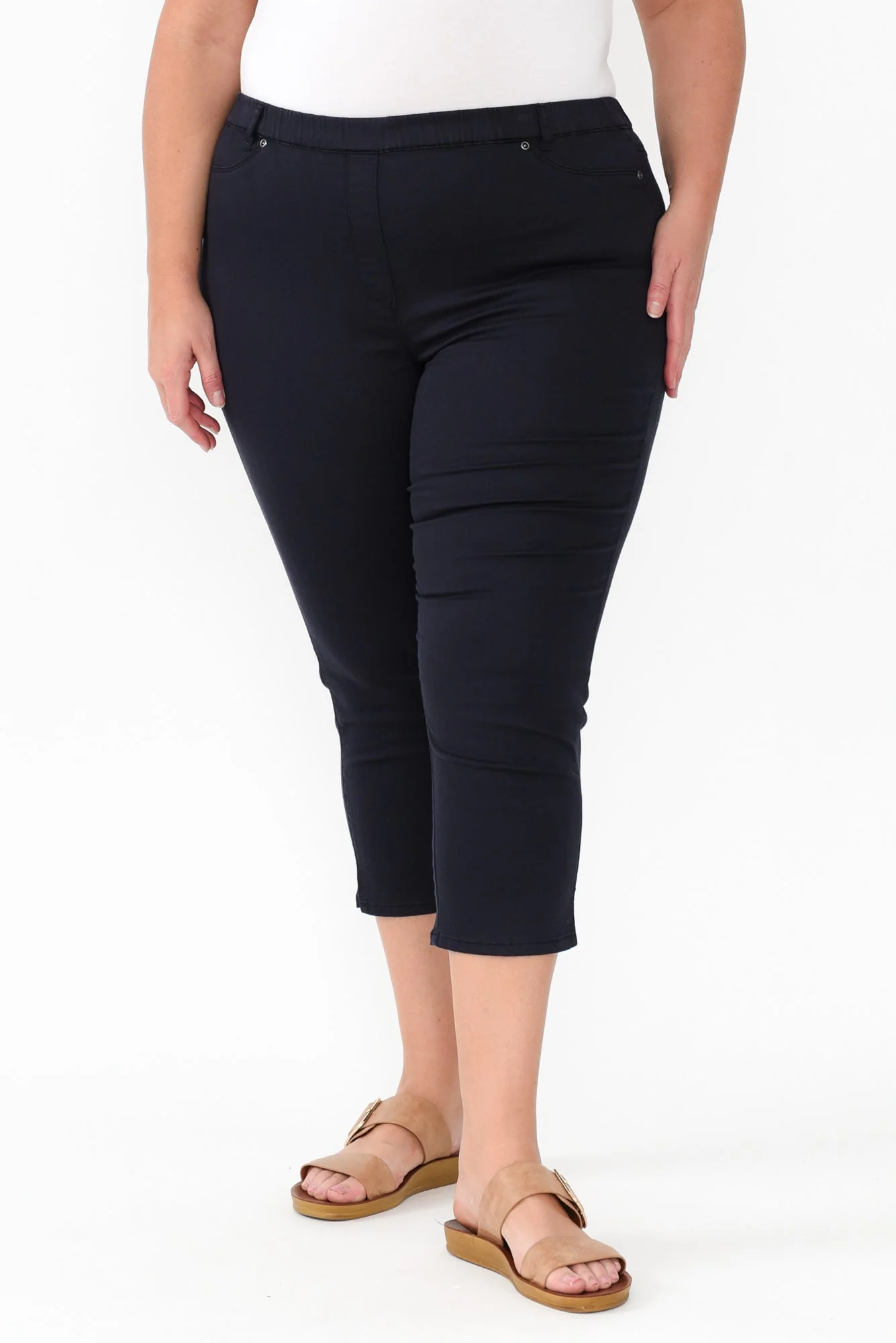 Reed Navy Stretch Cotton Capri Pants - Image 8