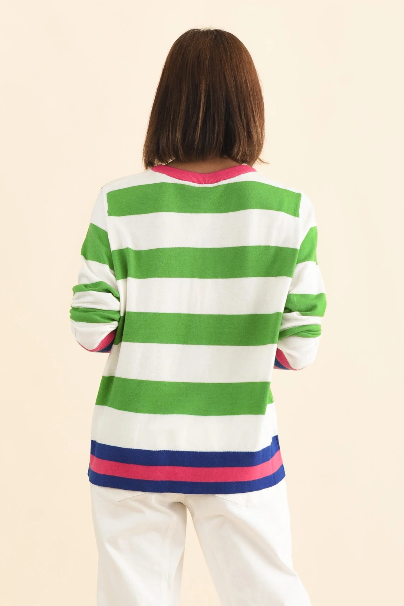 Reggie Green Stripe Long Sleeve Knit Top - Image 5