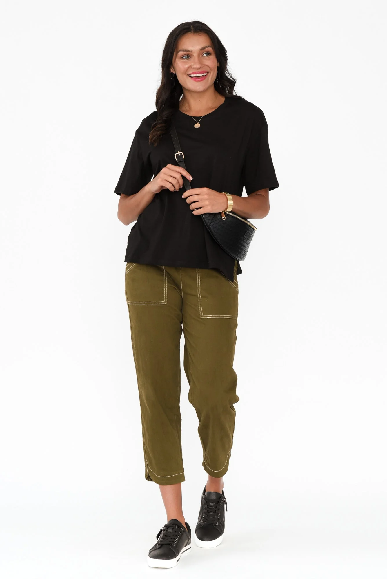 Relax Black Cotton Tee - Image 2