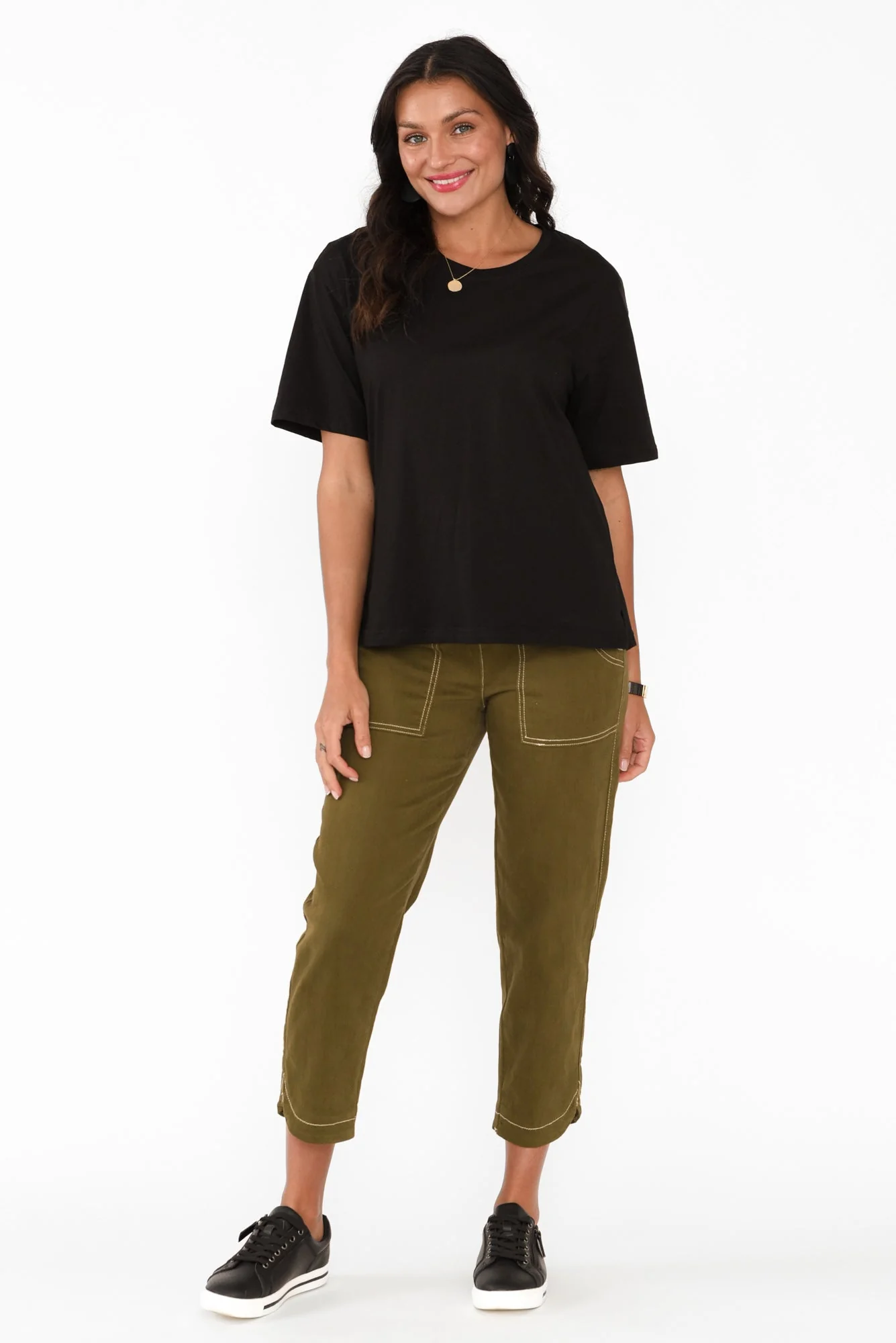 Relax Black Cotton Tee - Image 6