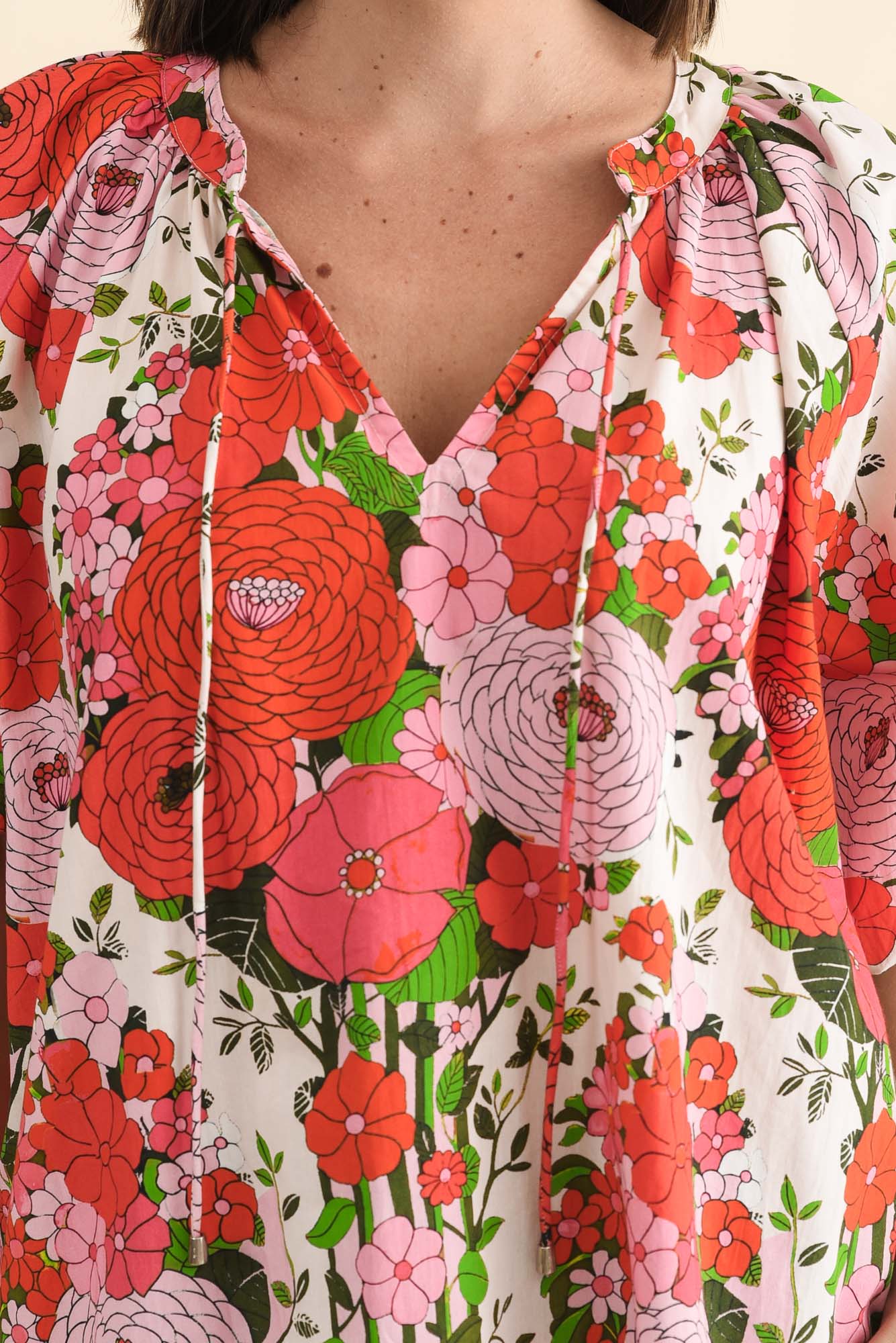 Renee Pink Floral Cotton Blouse - Image 5
