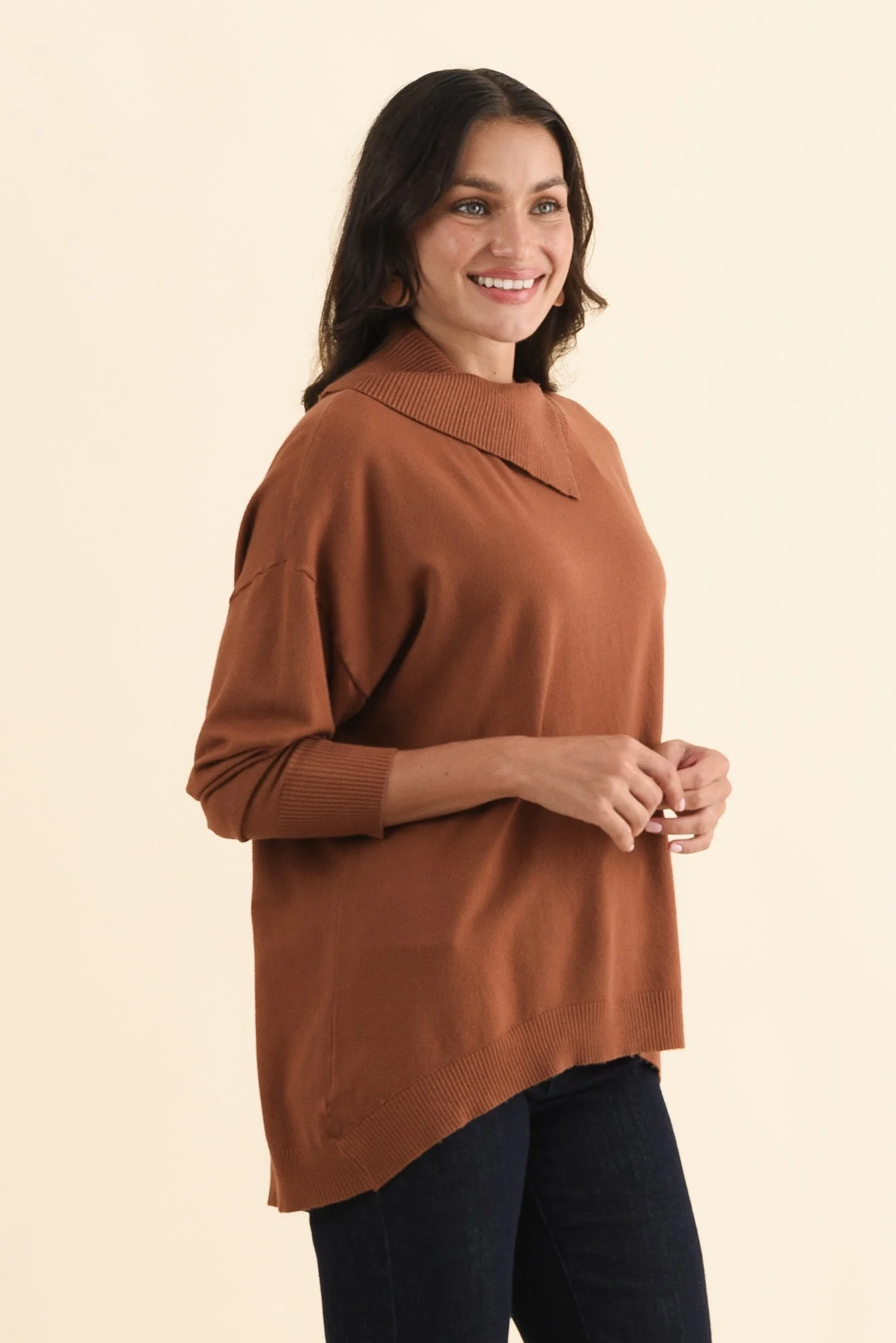 Renfrey Chocolate Knit Jumper - Image 3