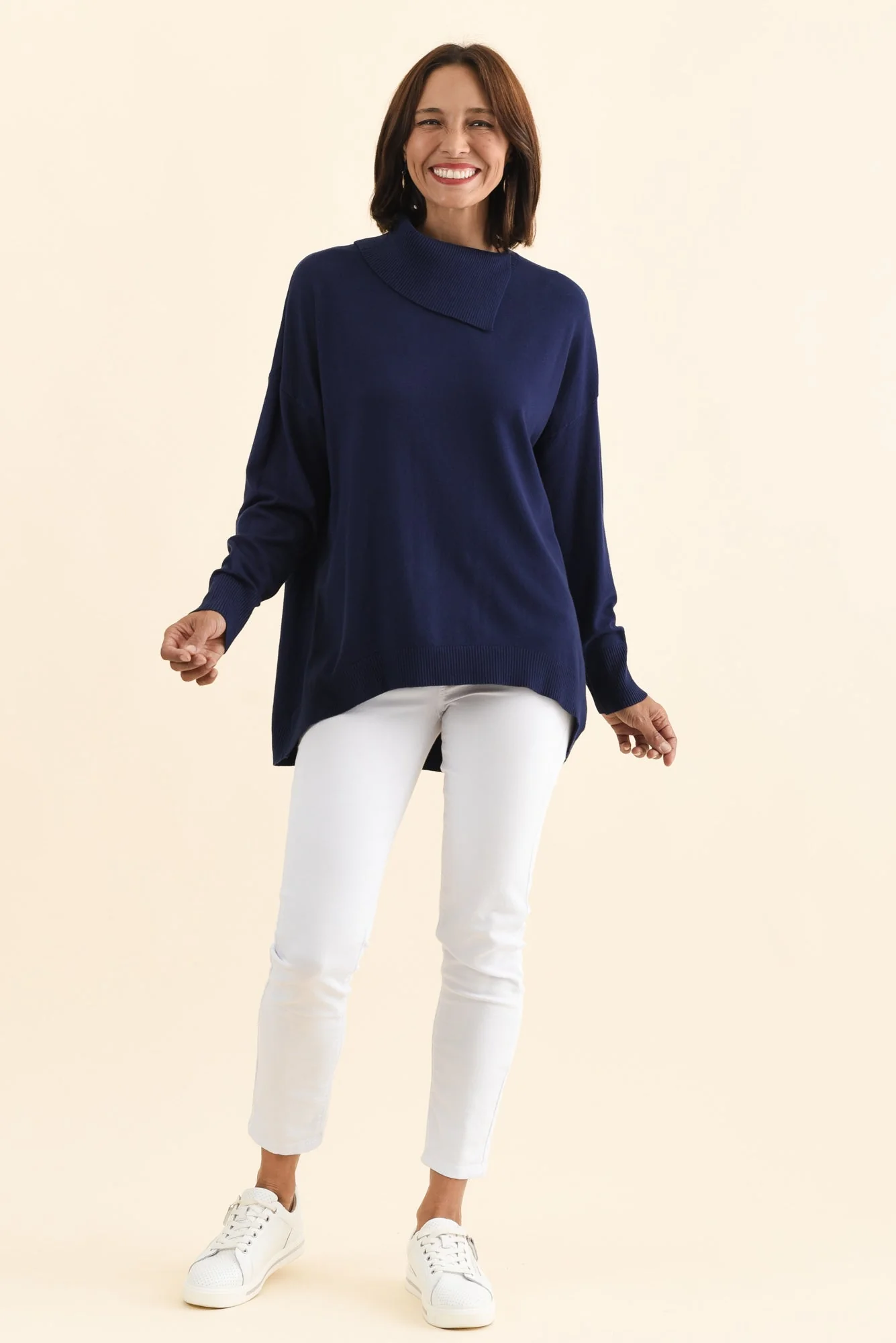 Renfrey Navy Knit Sweater - Image 2