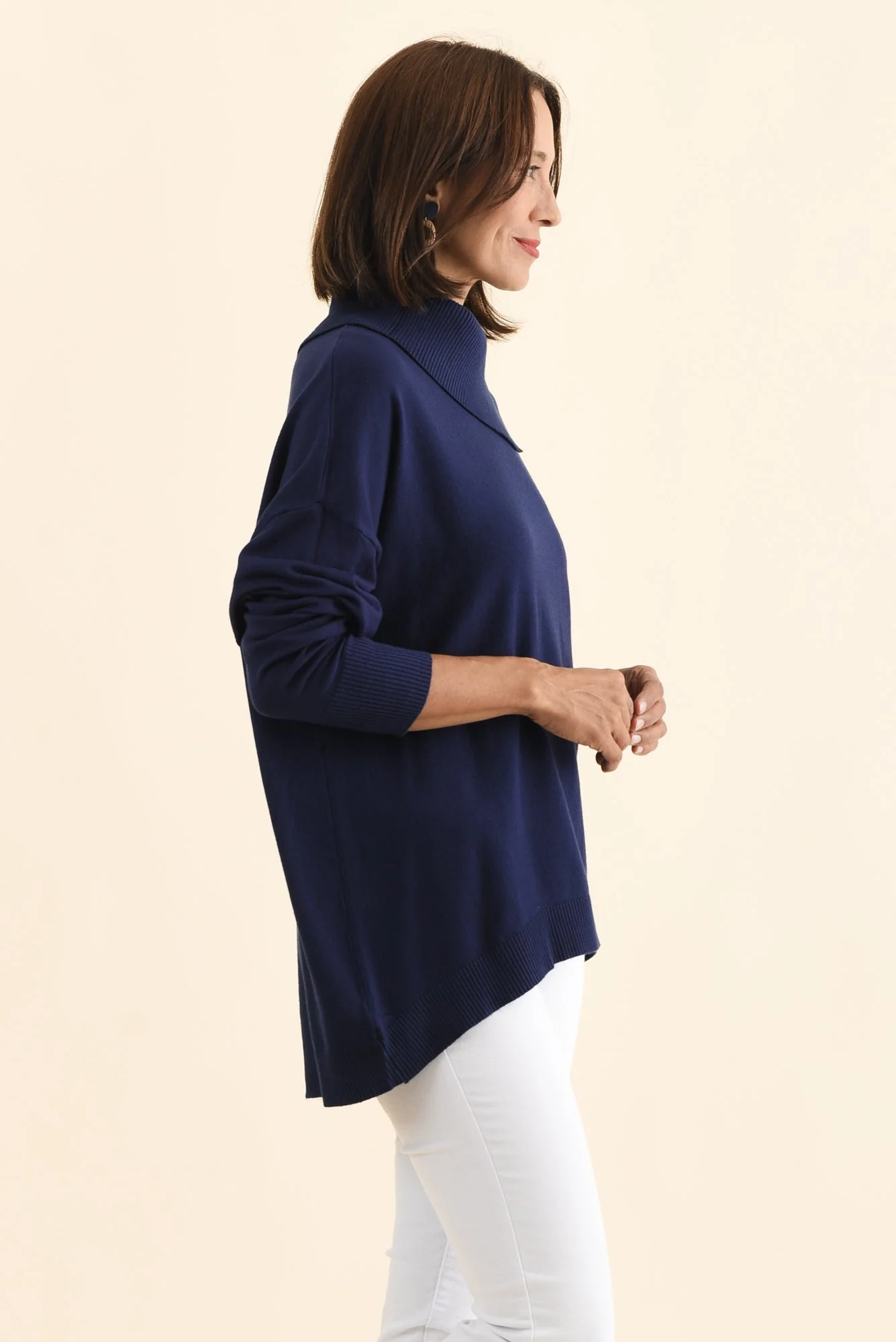 Renfrey Navy Knit Sweater - Image 3