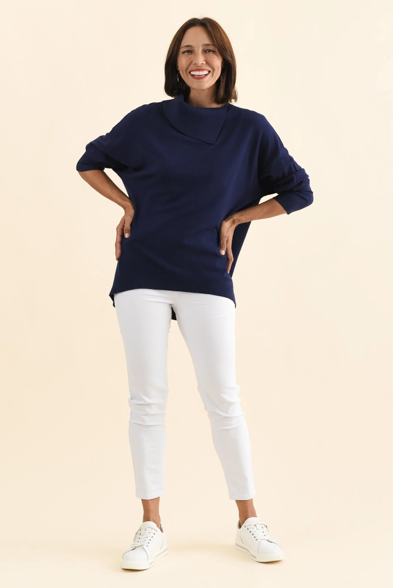 Renfrey Navy Knit Sweater - Image 6