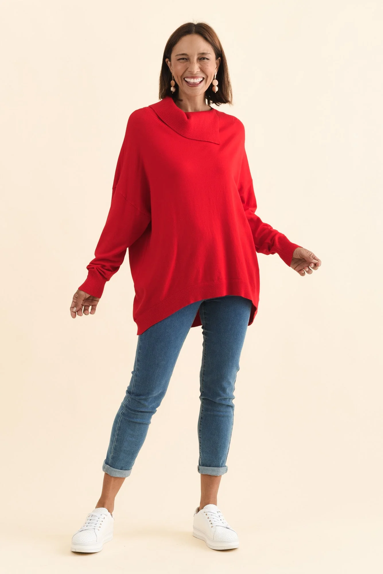 Renfrey Red Knit Jumper - Image 6
