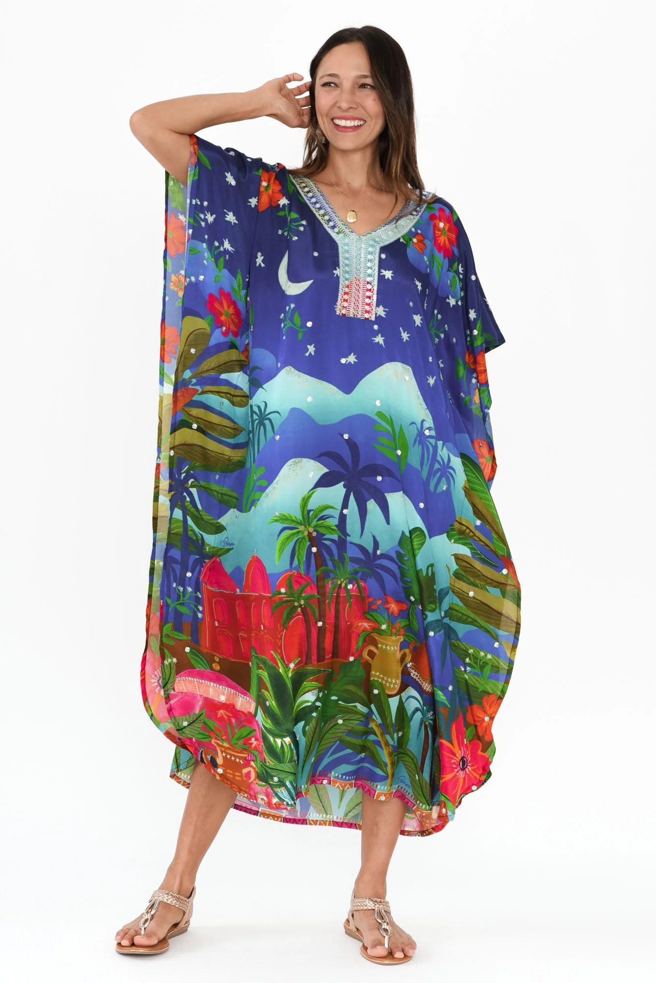 Reyna Blue Paradise Kaftan - Image 6