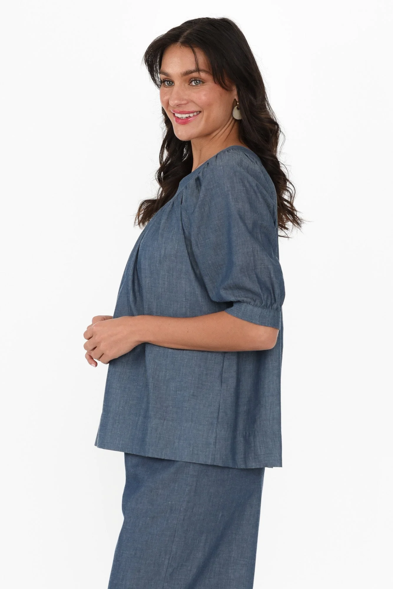 Rhea Steel Cotton Top - Image 4