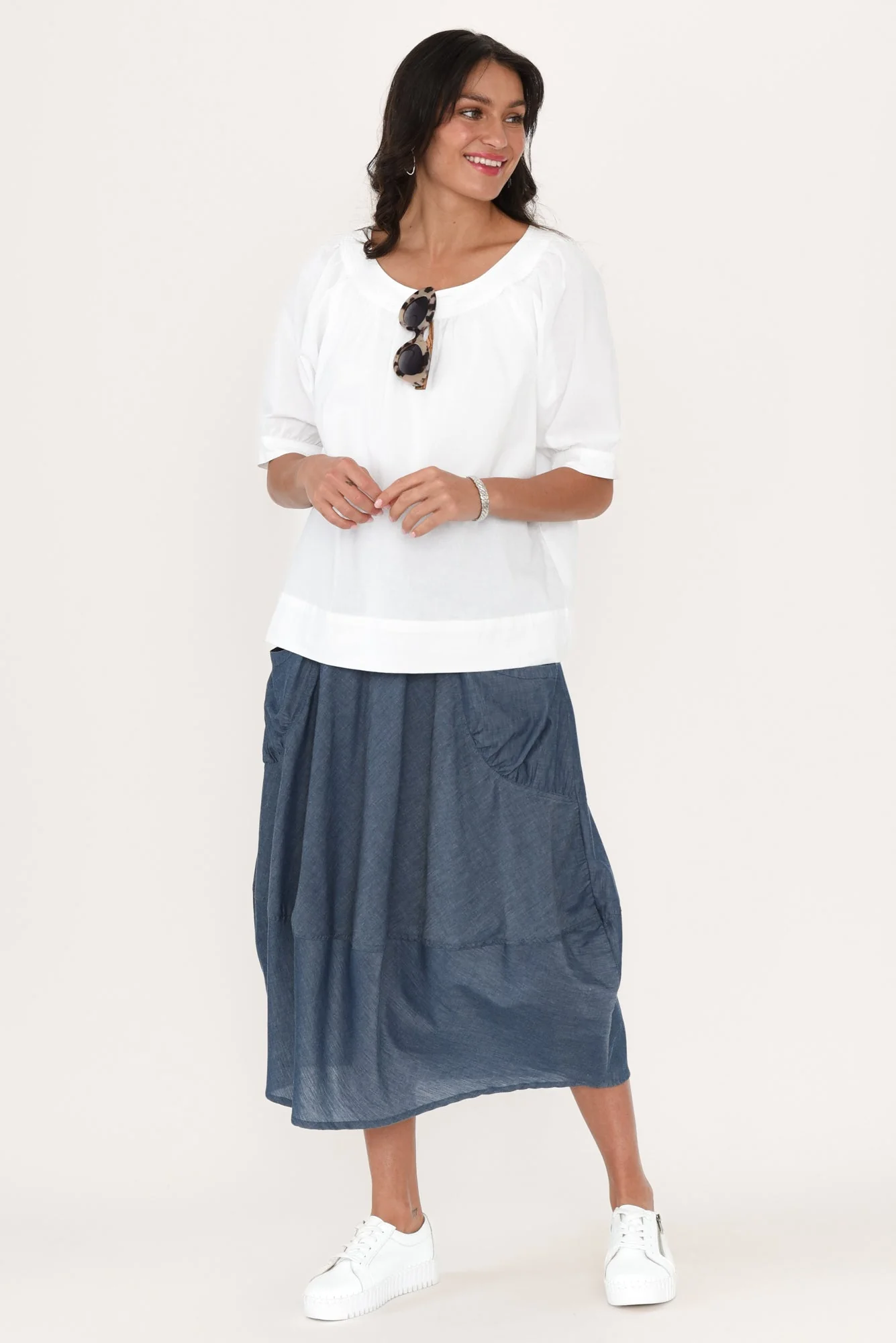 Rhea White Cotton Top - Image 3