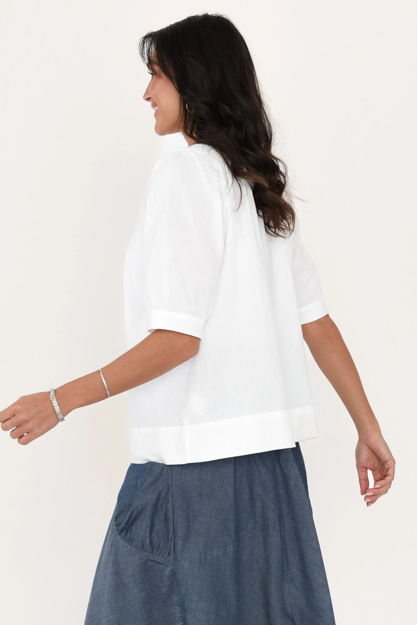 Rhea White Cotton Top - Image 4