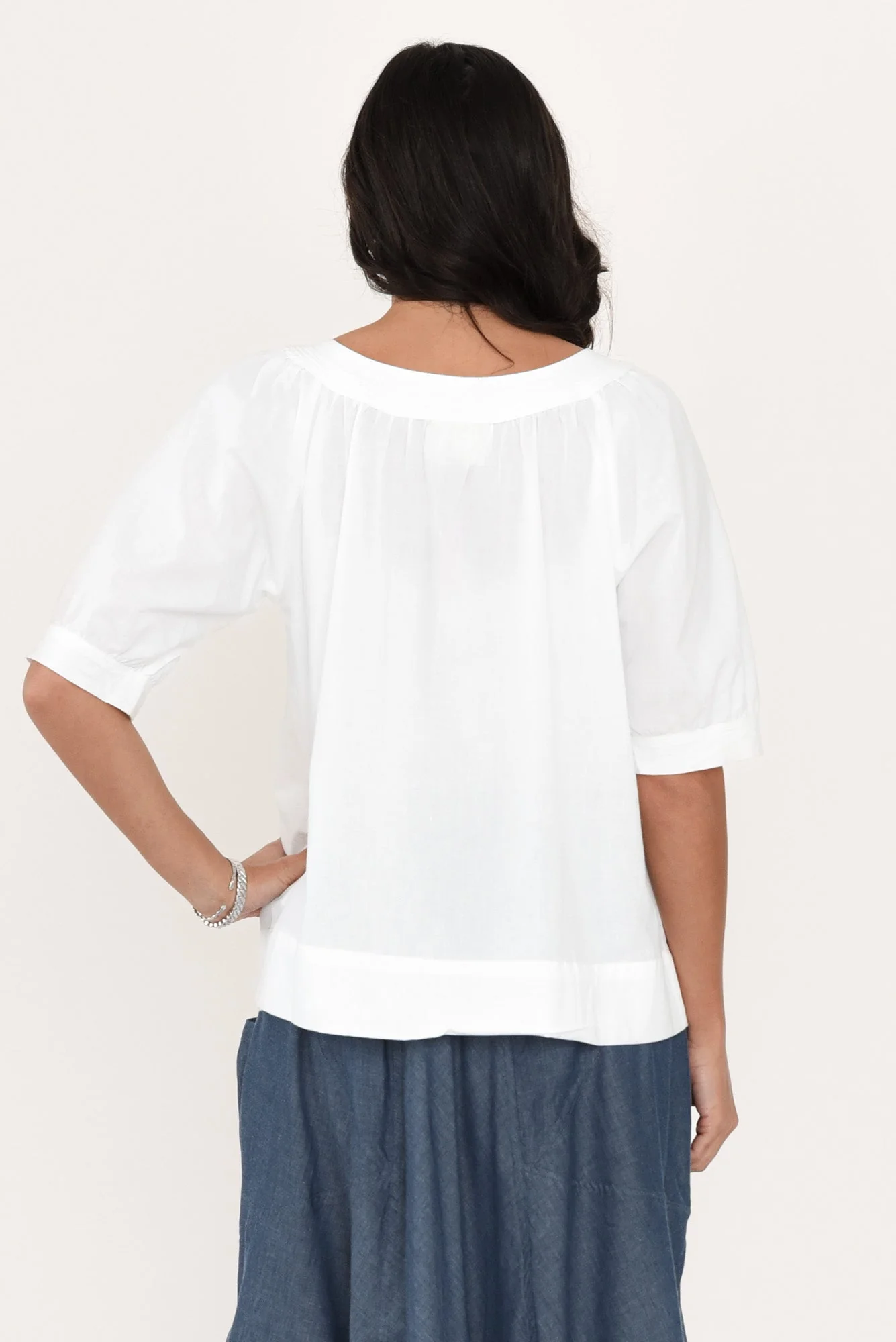 Rhea White Cotton Top - Image 5