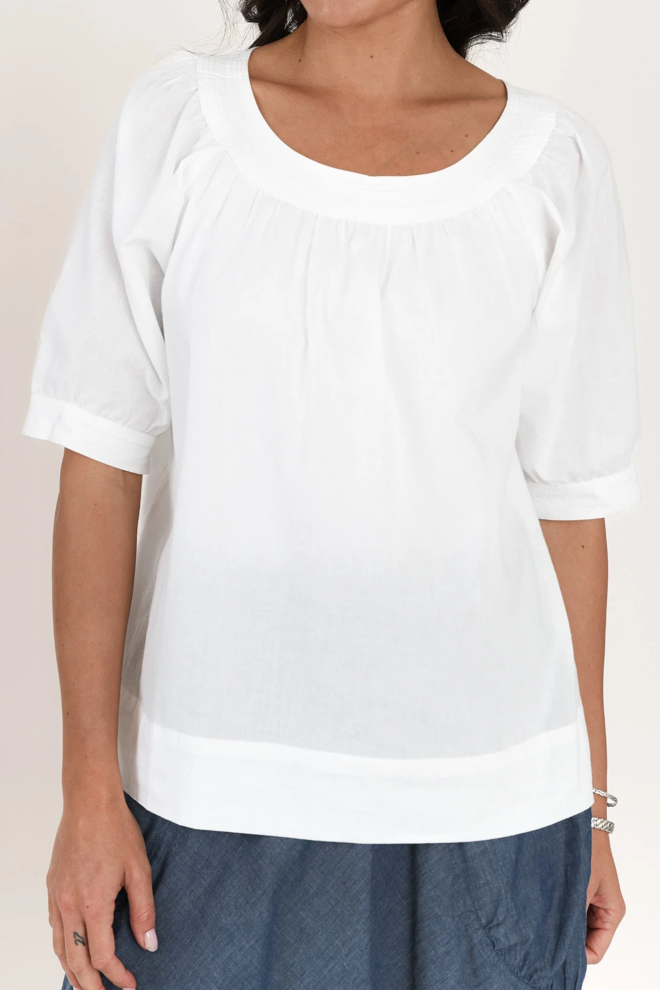 Rhea White Cotton Top - Image 6