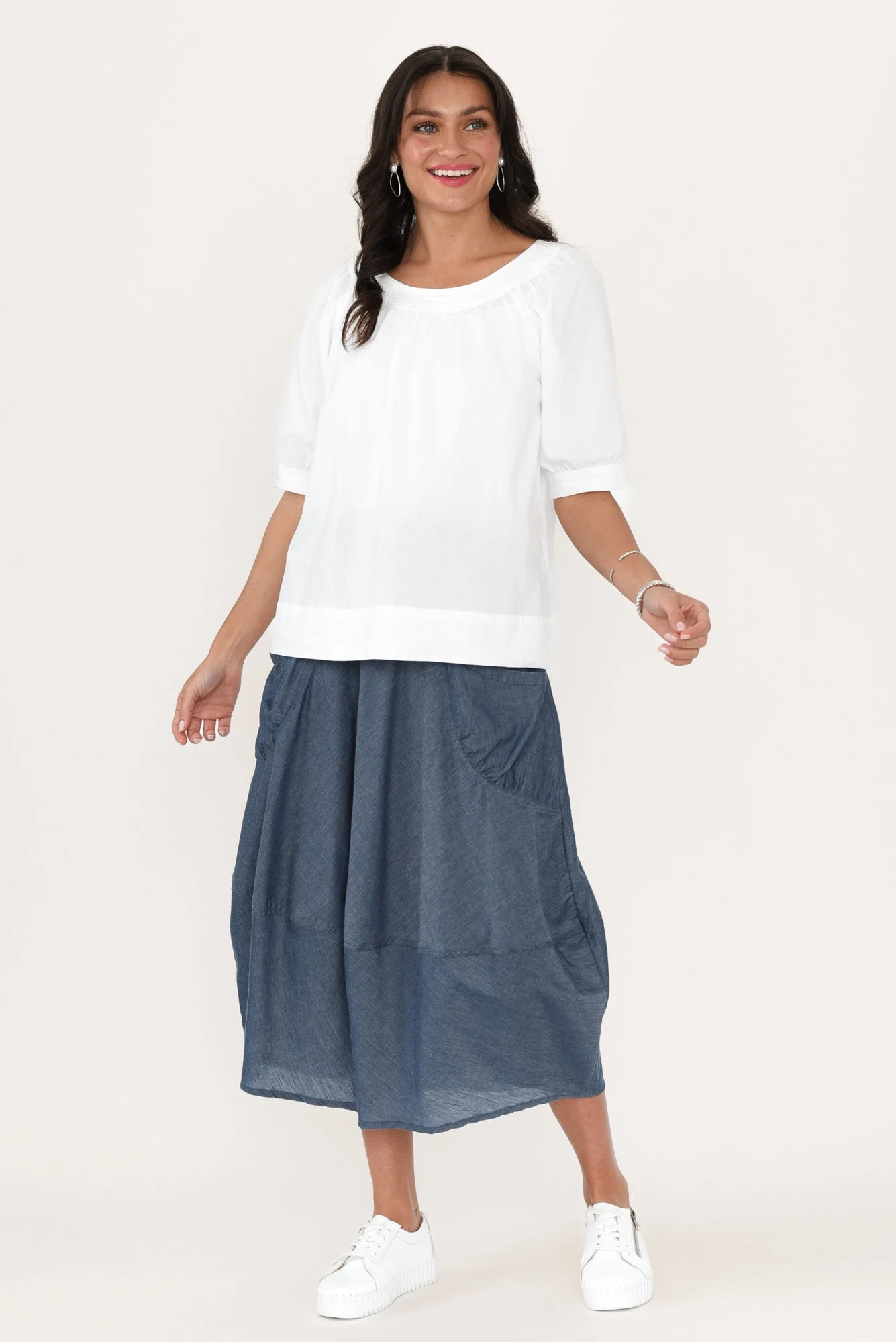 Rhea White Cotton Top - Image 7
