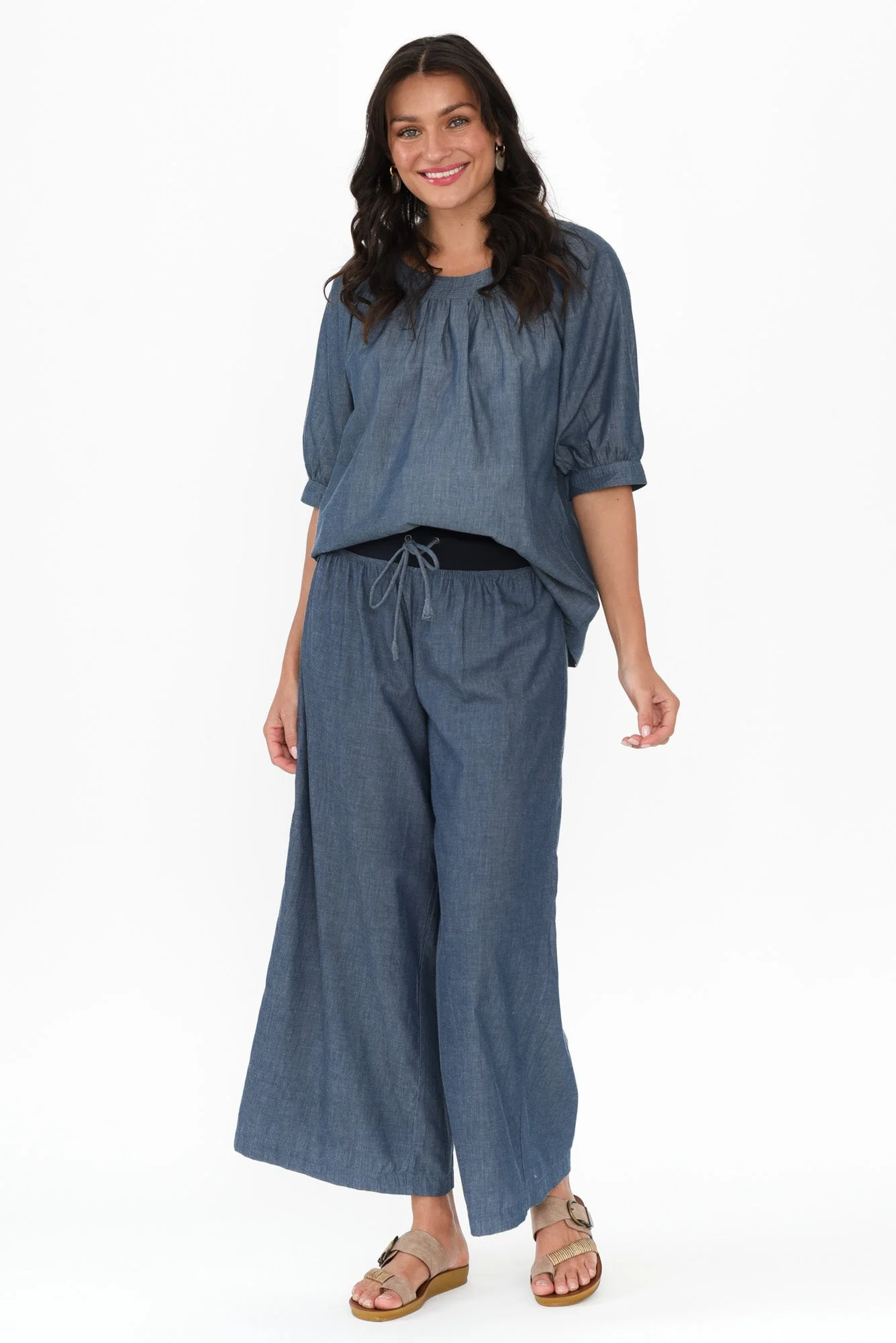 Ria Steel Cotton Drawstring Pants - Image 3