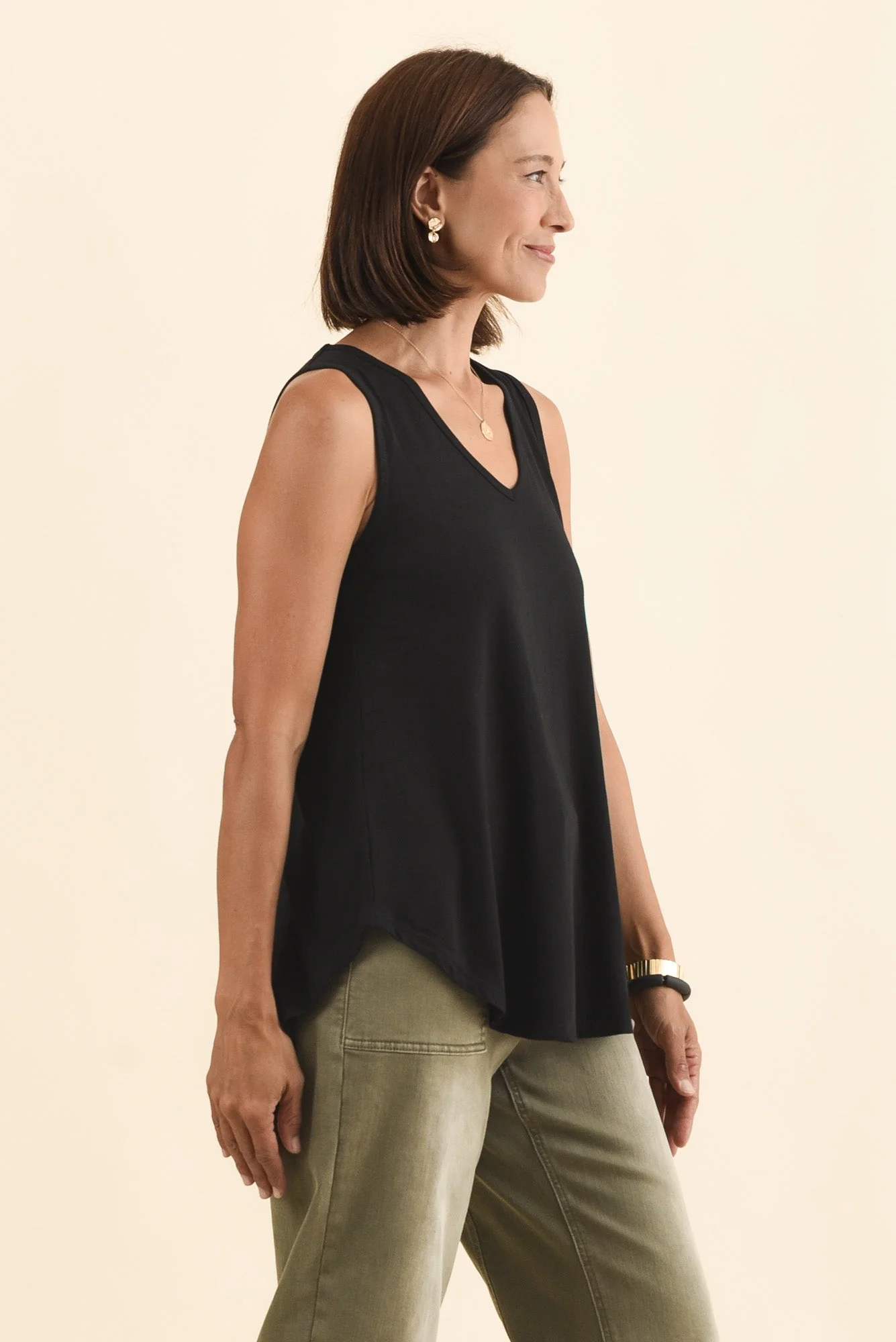 Rihanna Black Bamboo Tank - Image 4