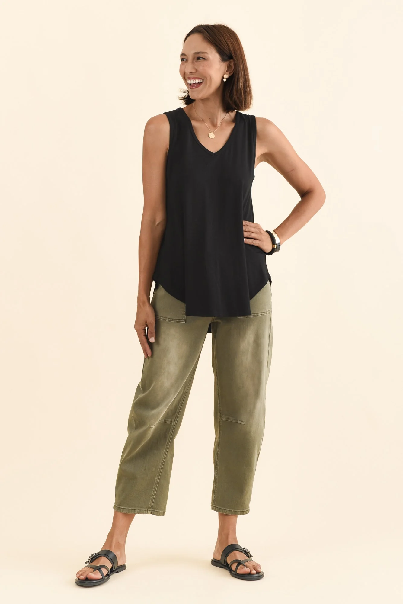 Rihanna Black Bamboo Tank - Image 7