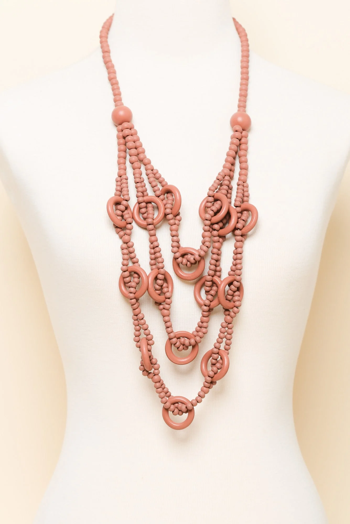 Riina Orange Beaded Necklace - Image 2
